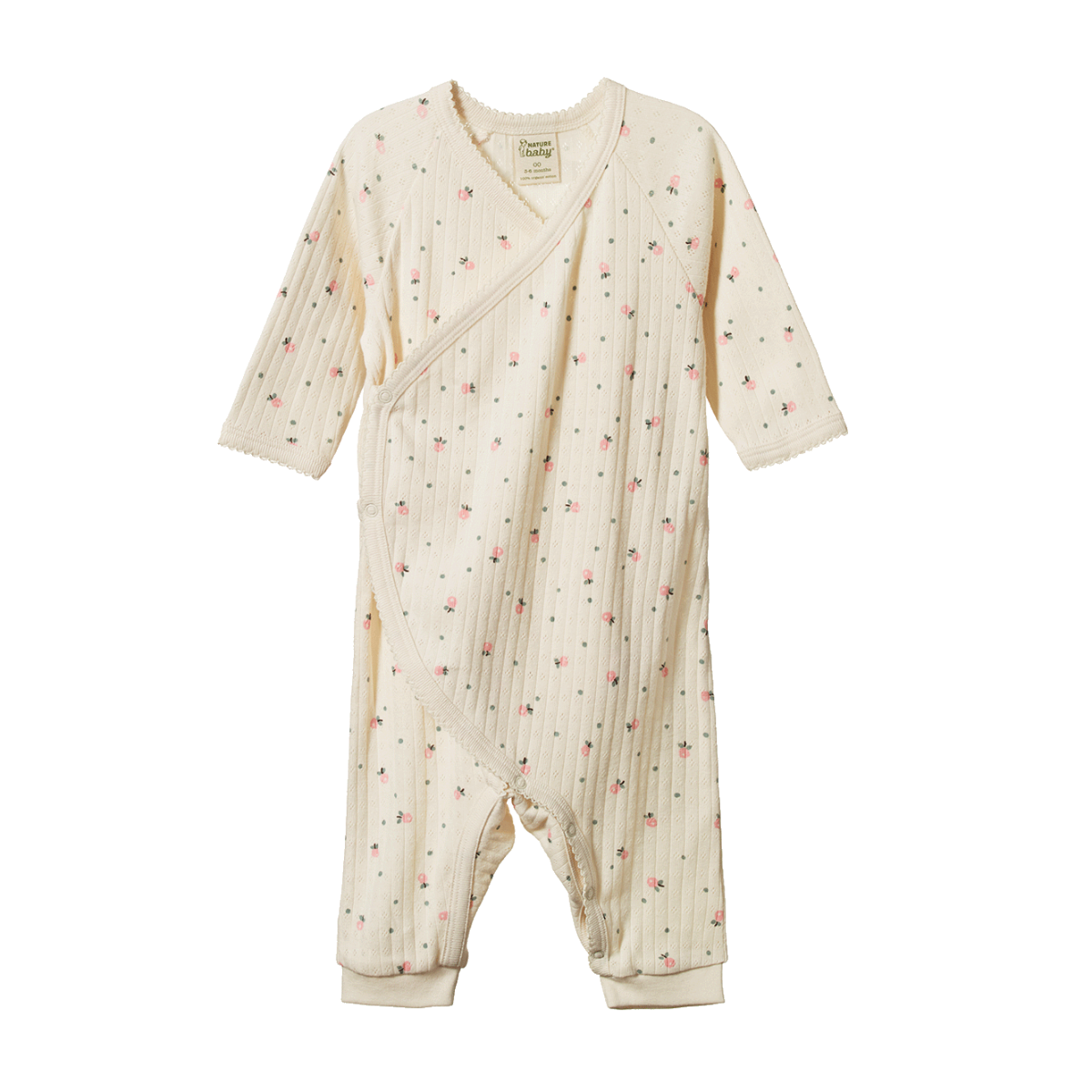 Nature Baby Kimono Stretch & Grow Pointelle Posey Blossom Print