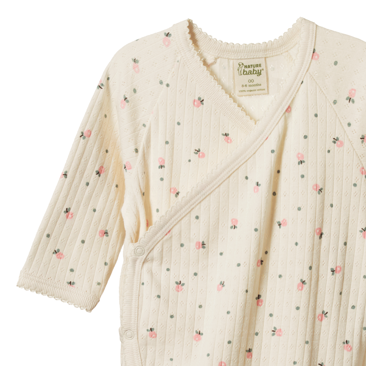 Nature Baby Kimono Stretch & Grow Pointelle Posey Blossom Print