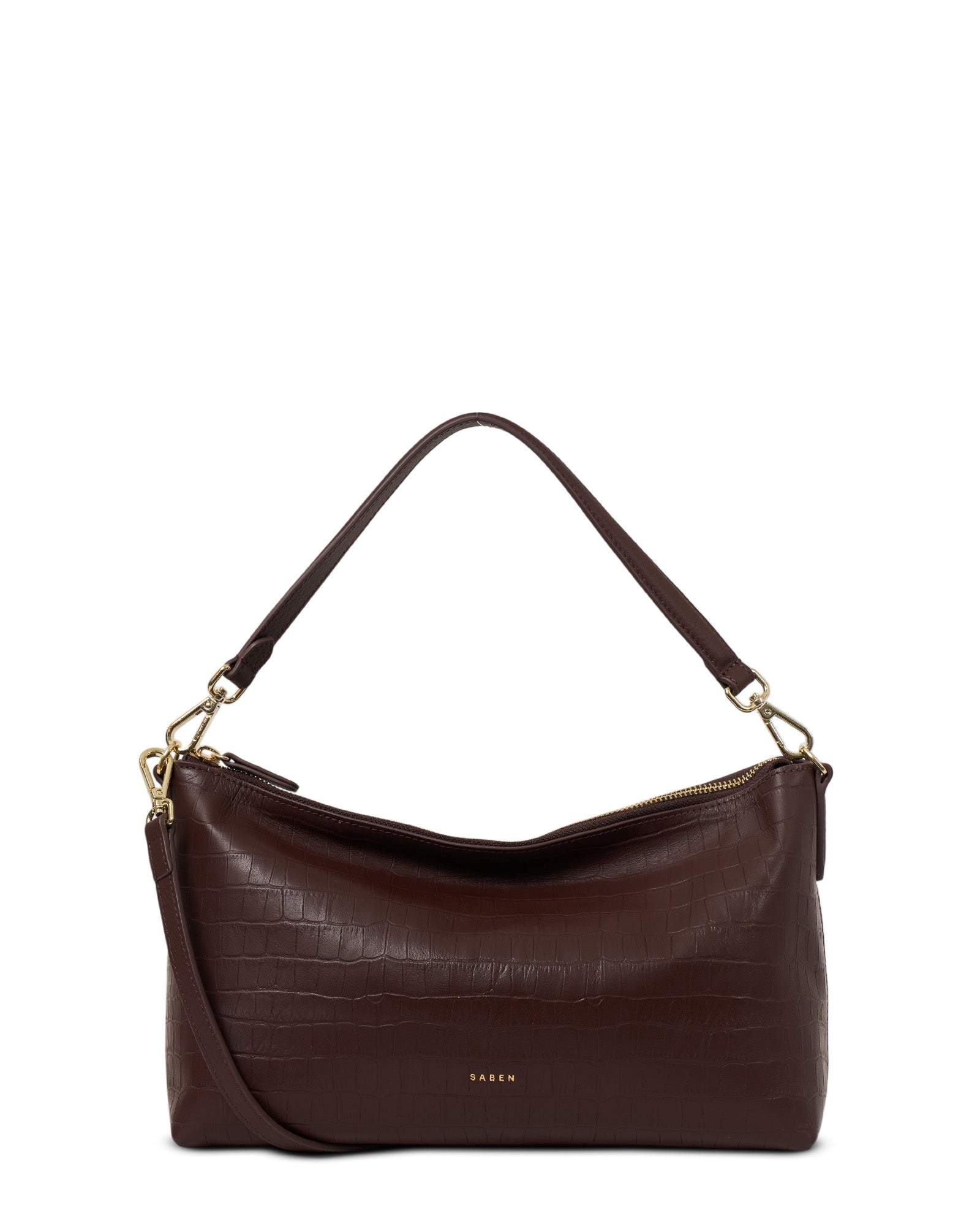 Saben Claudia Shoulder Bag Espresso Croc