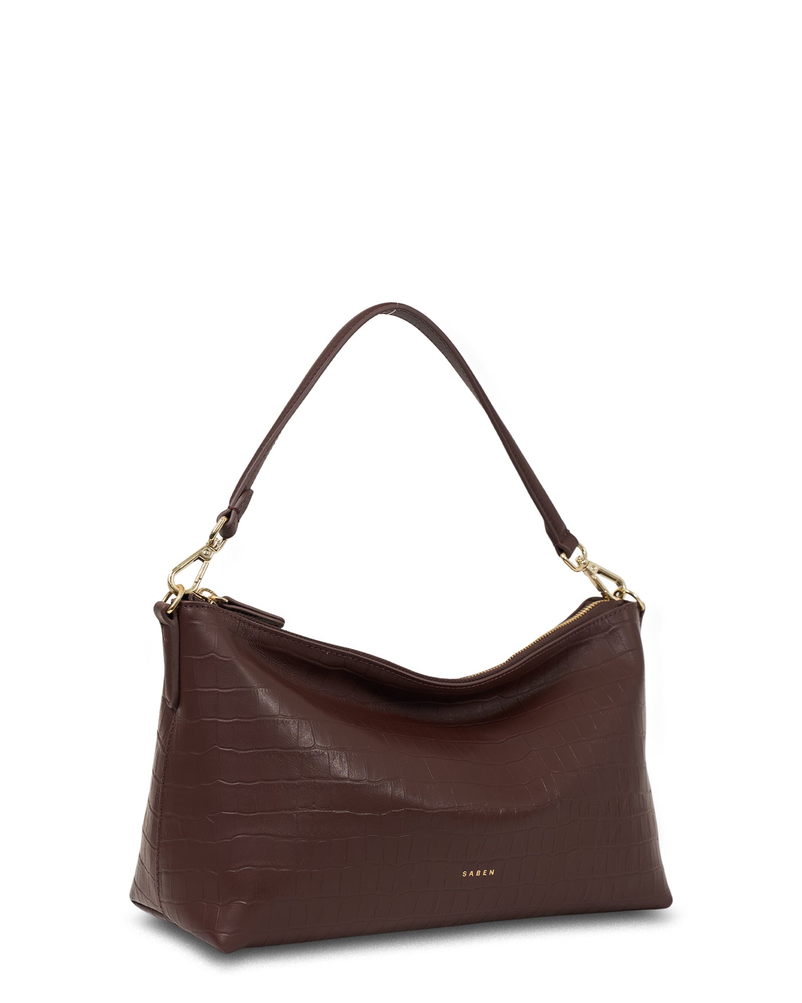 Saben Claudia Shoulder Bag Espresso Croc