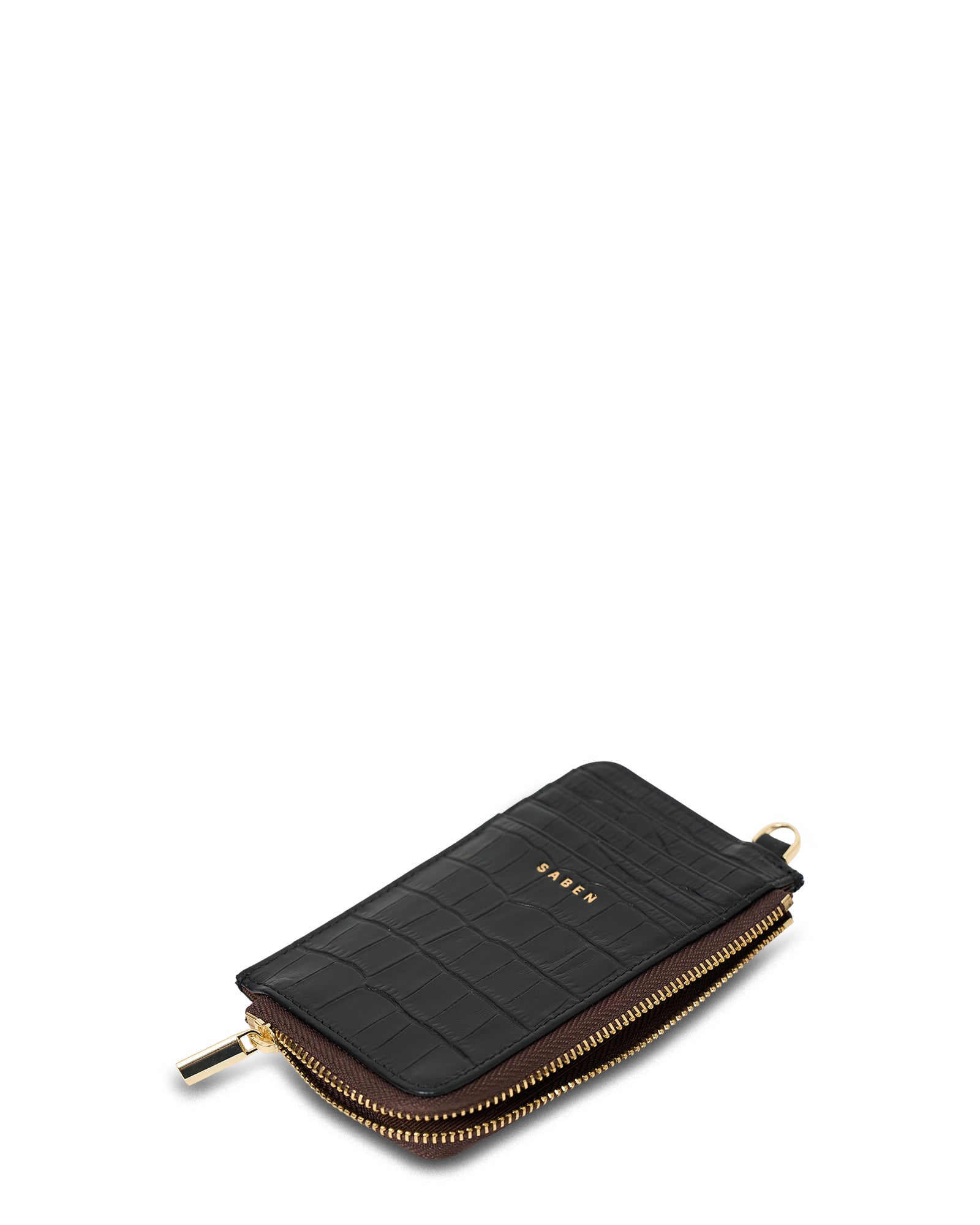 Saben Winona Card Holder Black Croc