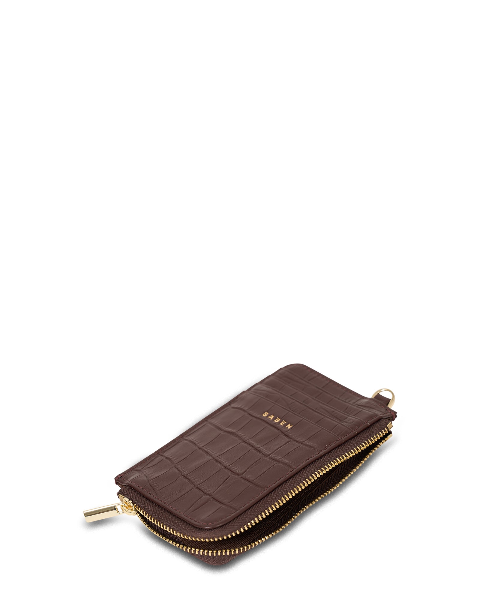 Saben Winona Card Holder Espresso Croc