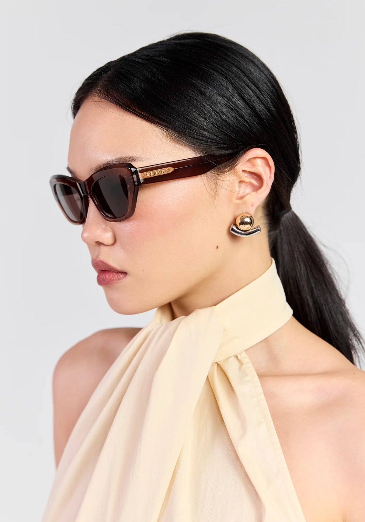 Saben Cara Sunglasses Sheer Brown
