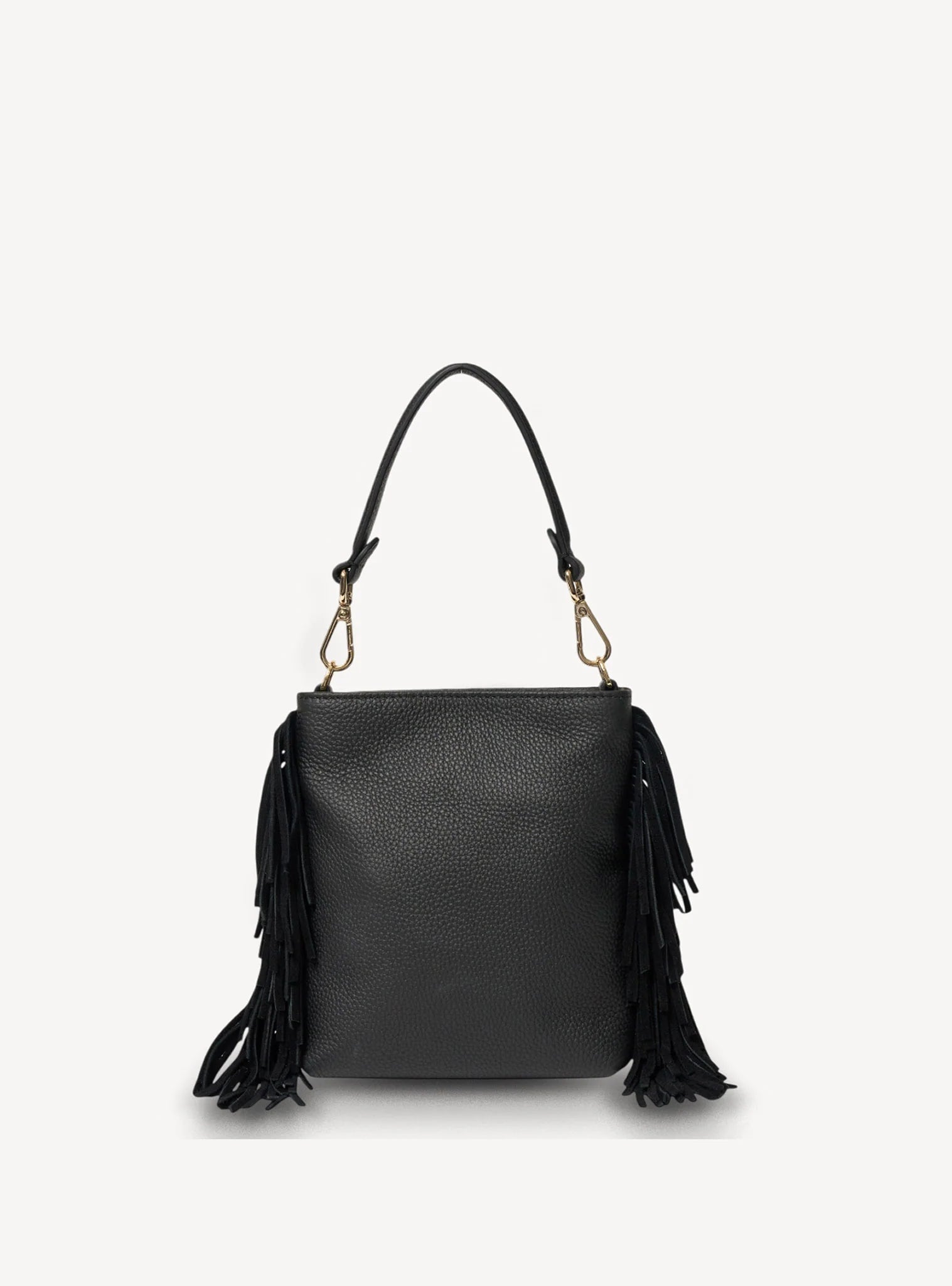 Saben Coco Mini Bag Black Suede + Fringe