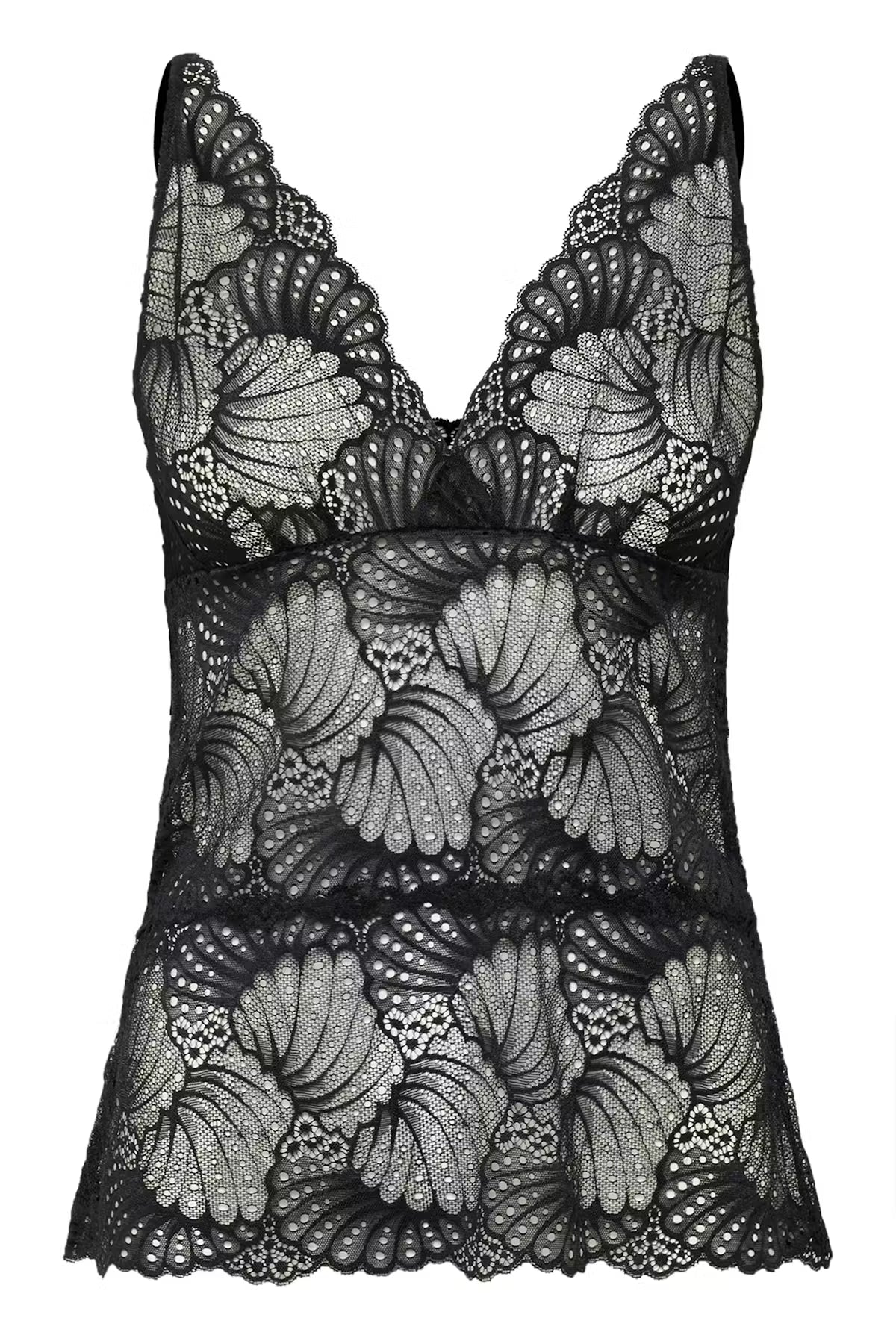Saint Tropez Daisy Singlet Top Black