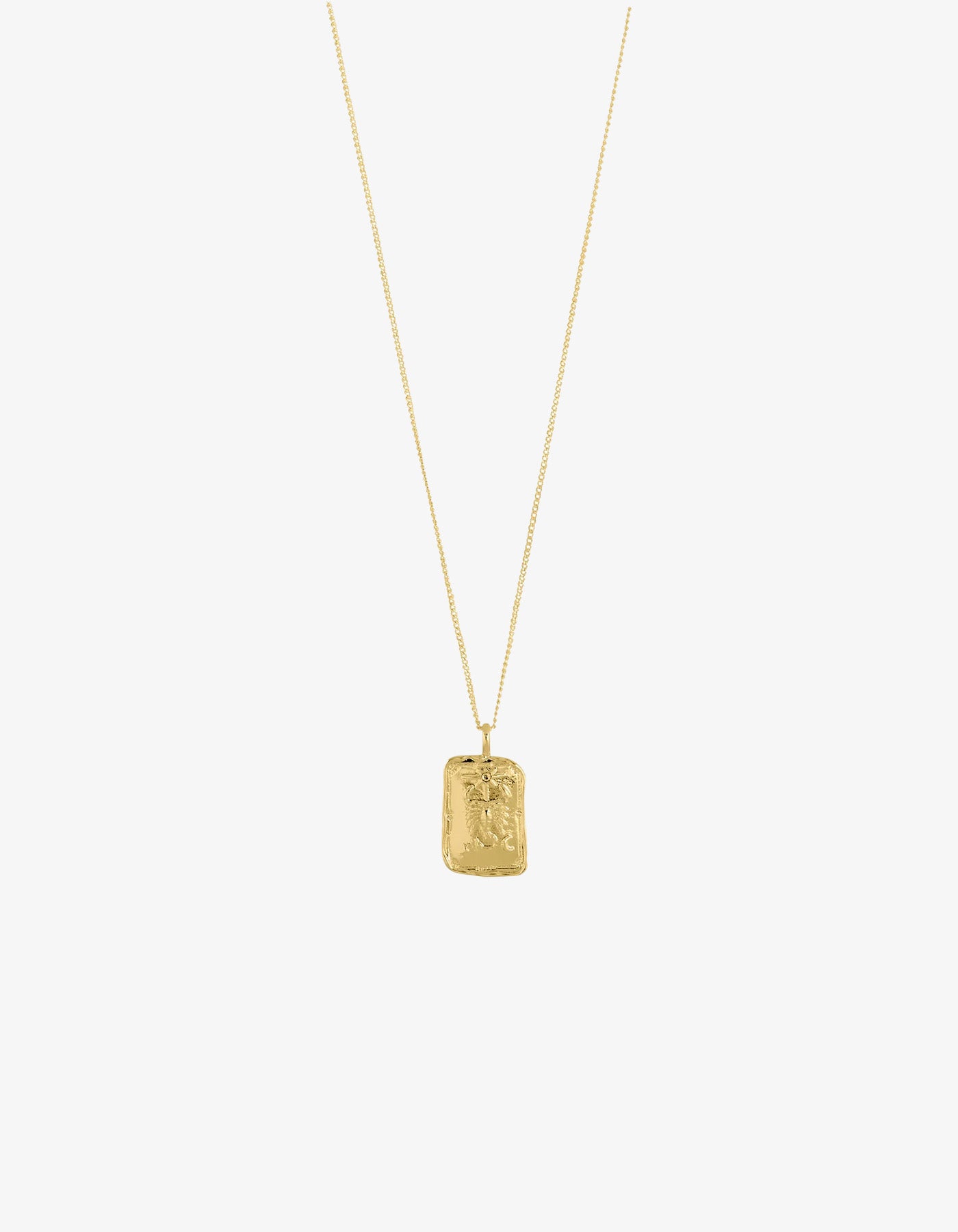 Pilgrim Rectangle Recycled Zodiac Sign Necklace - Gold Plated