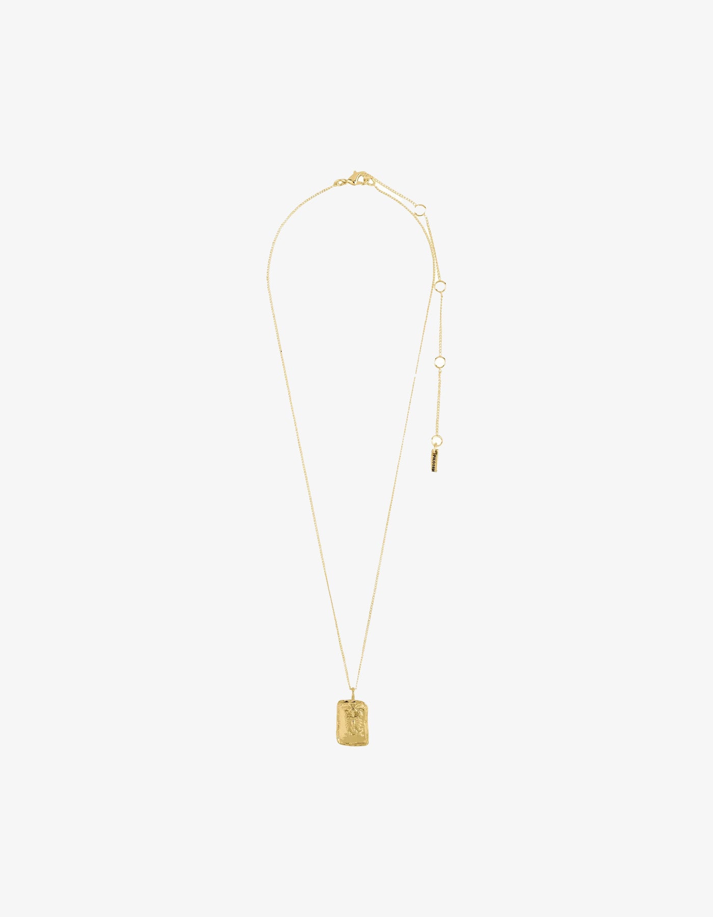 Pilgrim Rectangle Recycled Zodiac Sign Necklace - Gold Plated