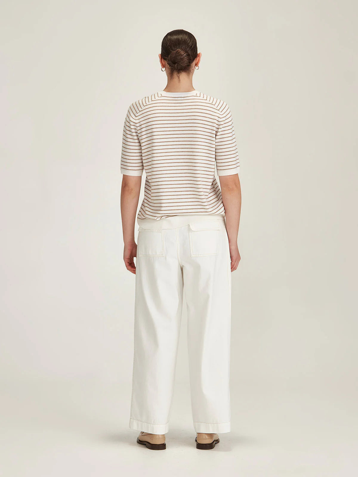 Sills Cecilia Stripe Knit Tee Snowflake/Oat