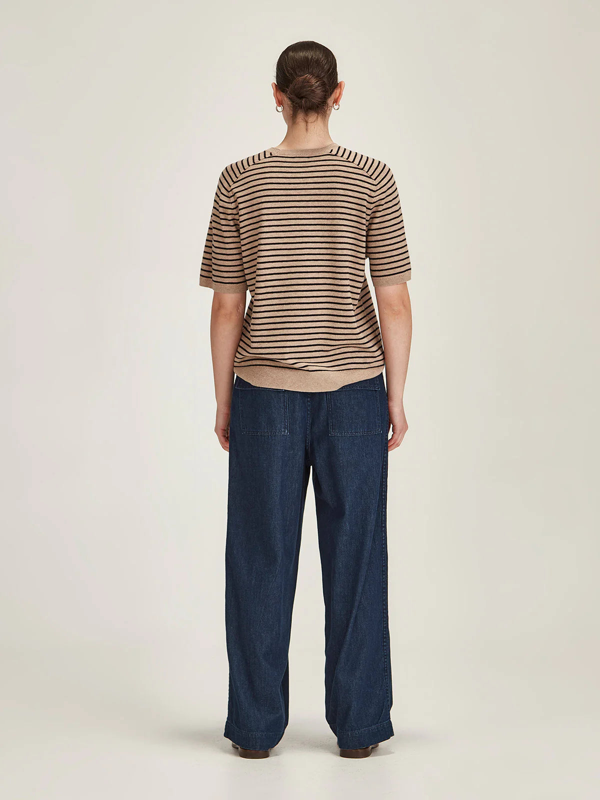 Sills Cecilia Stripe Knit Tee Oatmeal/Navy