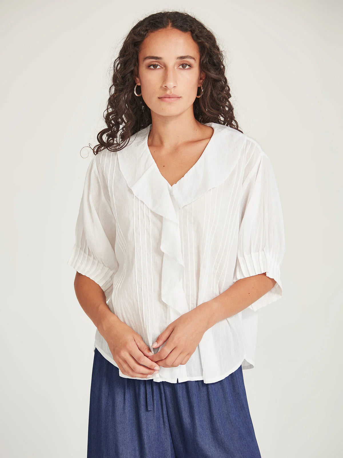 Sills Elodie Ruffle Blouse White