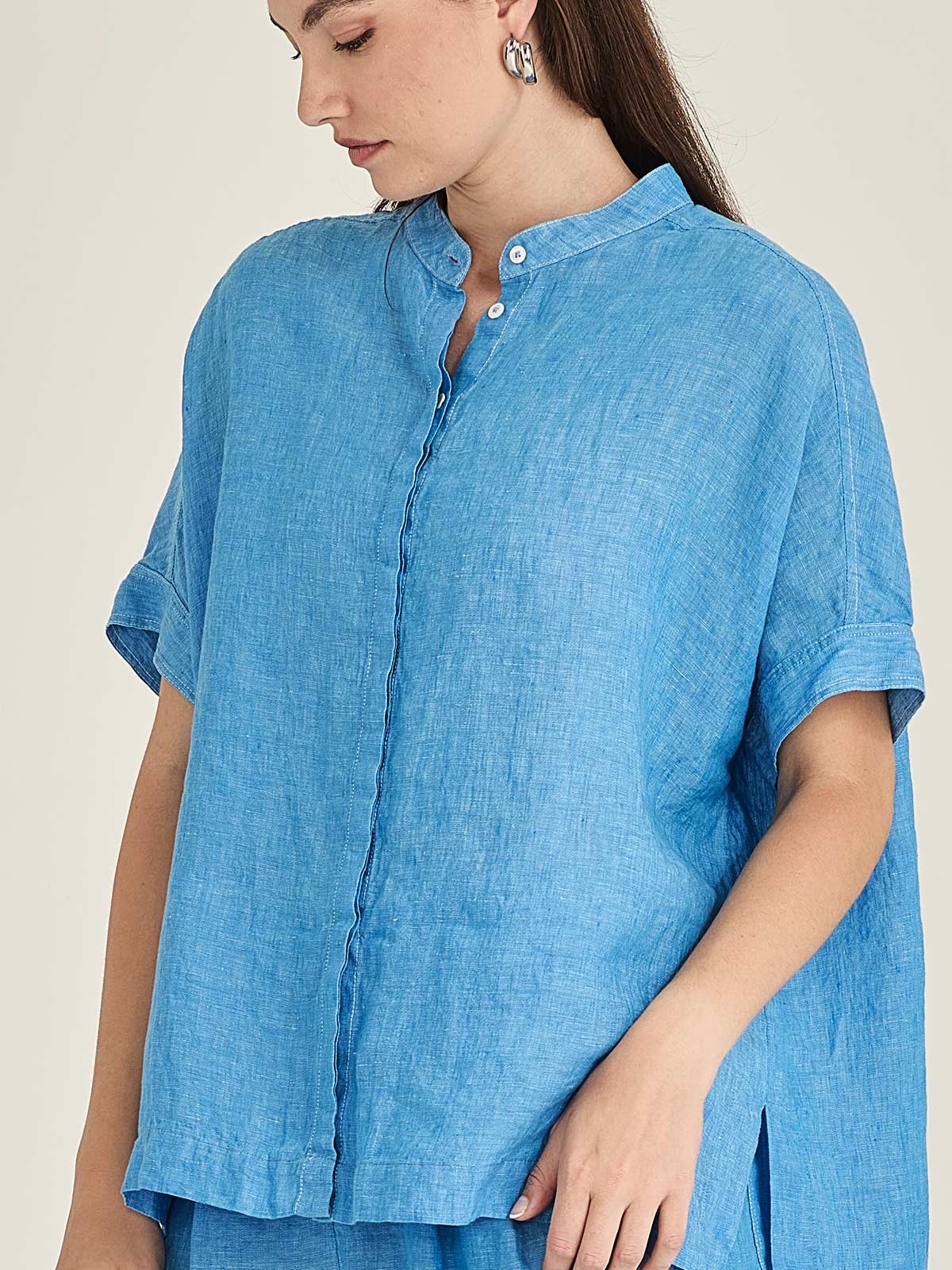 Sills Emma Linen Top Lagoon Blue
