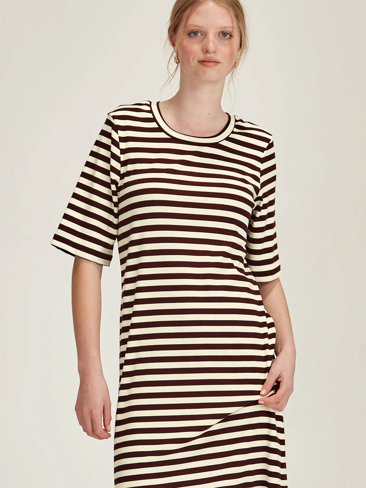 Sills Gianna Striped Dress Cocoa / Ivory