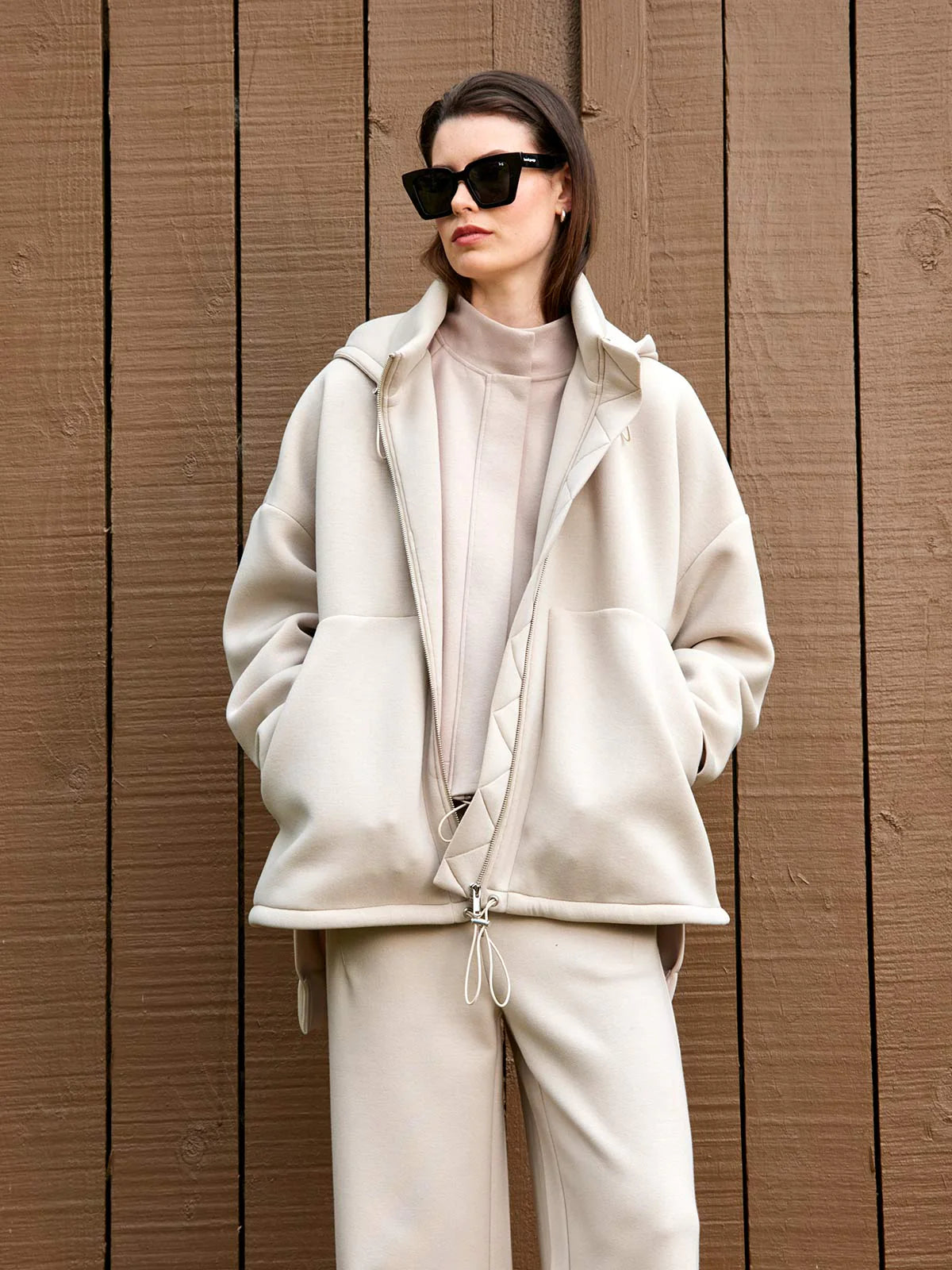 Sills Tokyo Hooded Coat Chalk