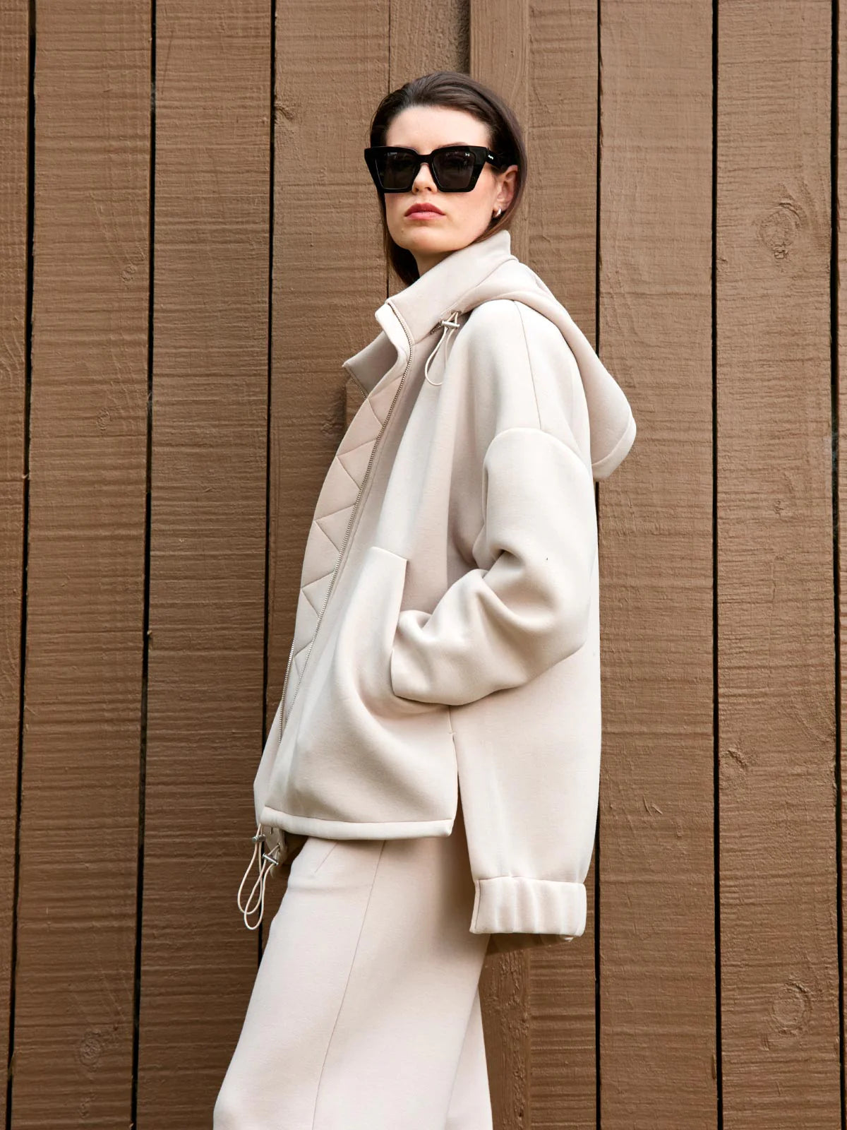 Sills Tokyo Hooded Coat Chalk