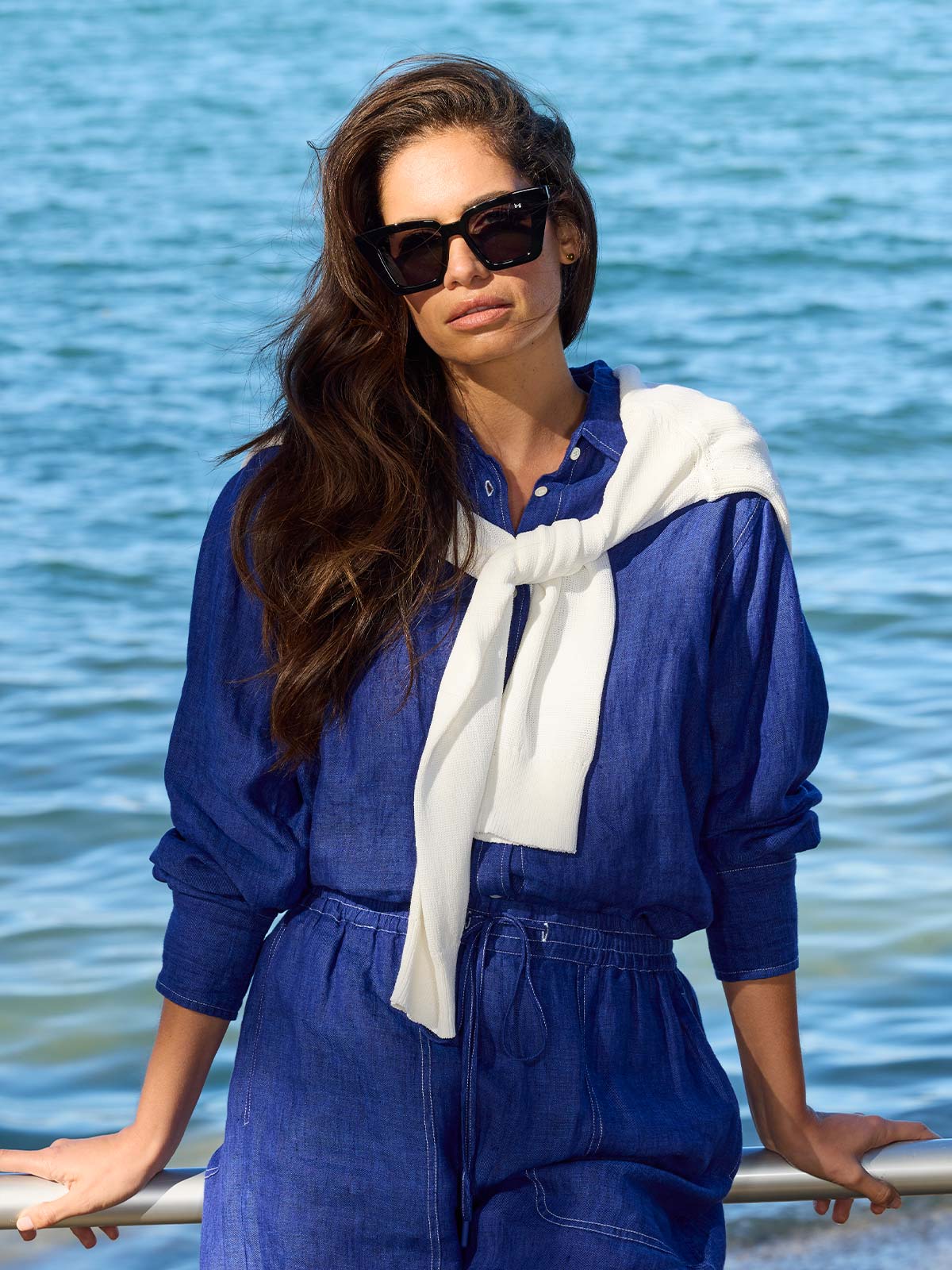 Sills Princeton Linen Shirt Iris