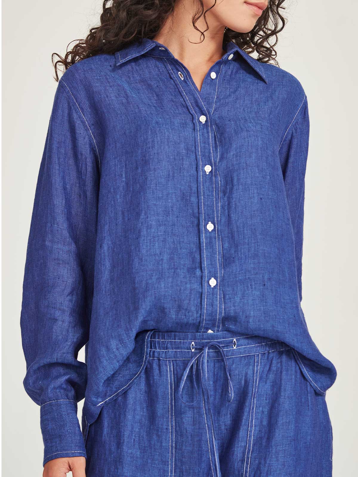 Sills Princeton Linen Shirt Iris