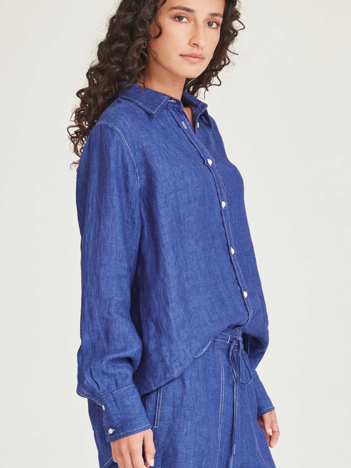 Sills Princeton Linen Shirt Iris