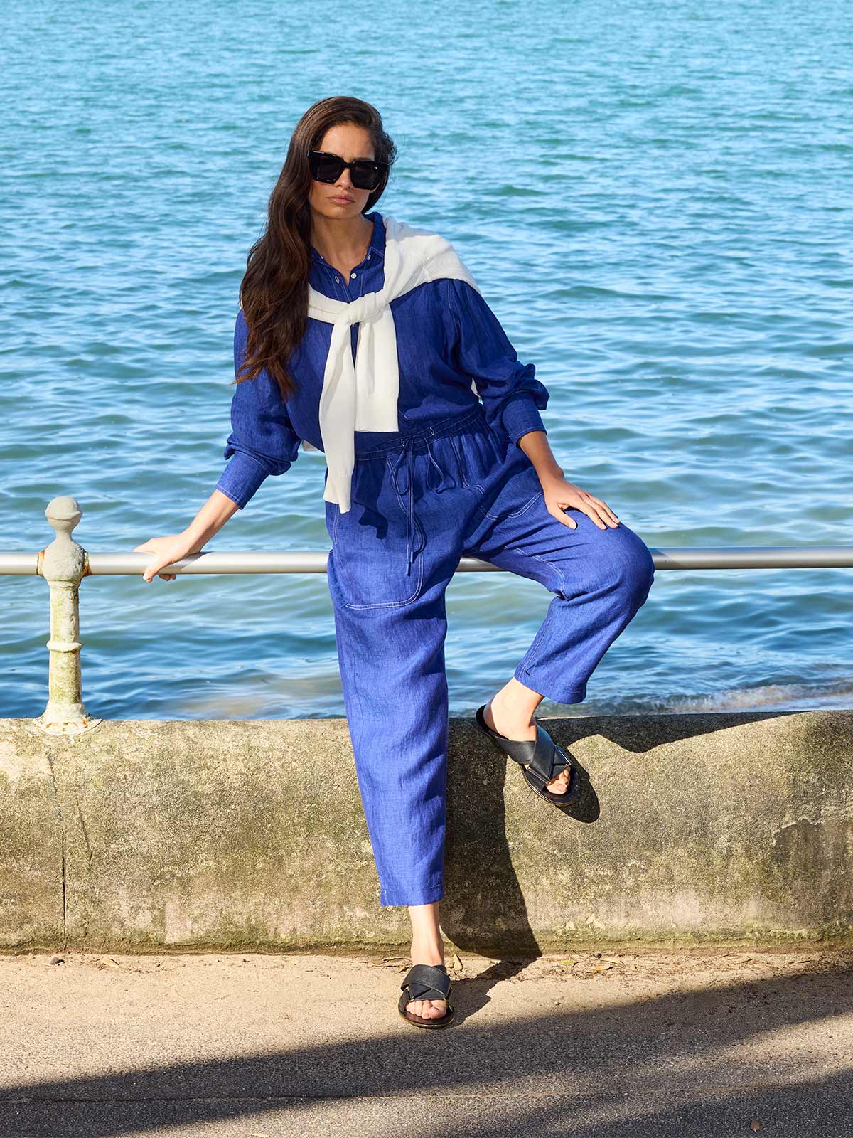 Sills Fenway Linen Pant Iris