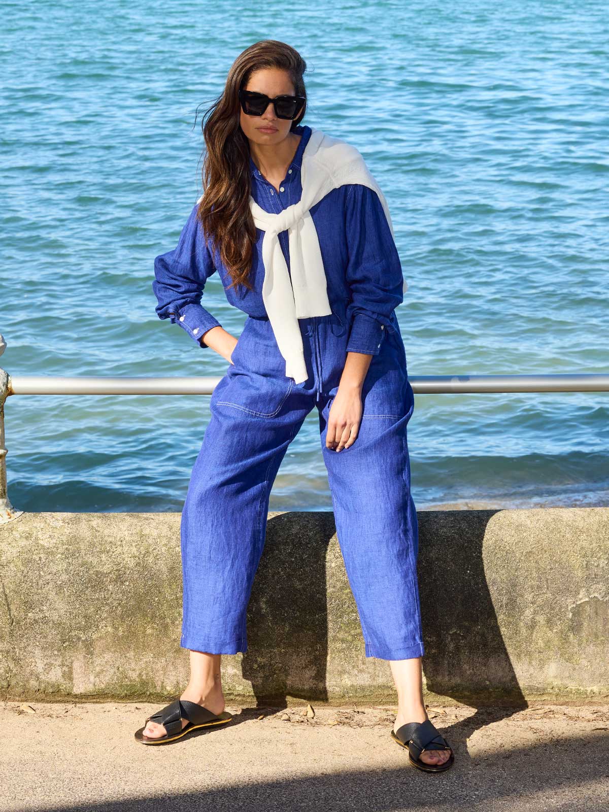 Sills Fenway Linen Pant Iris