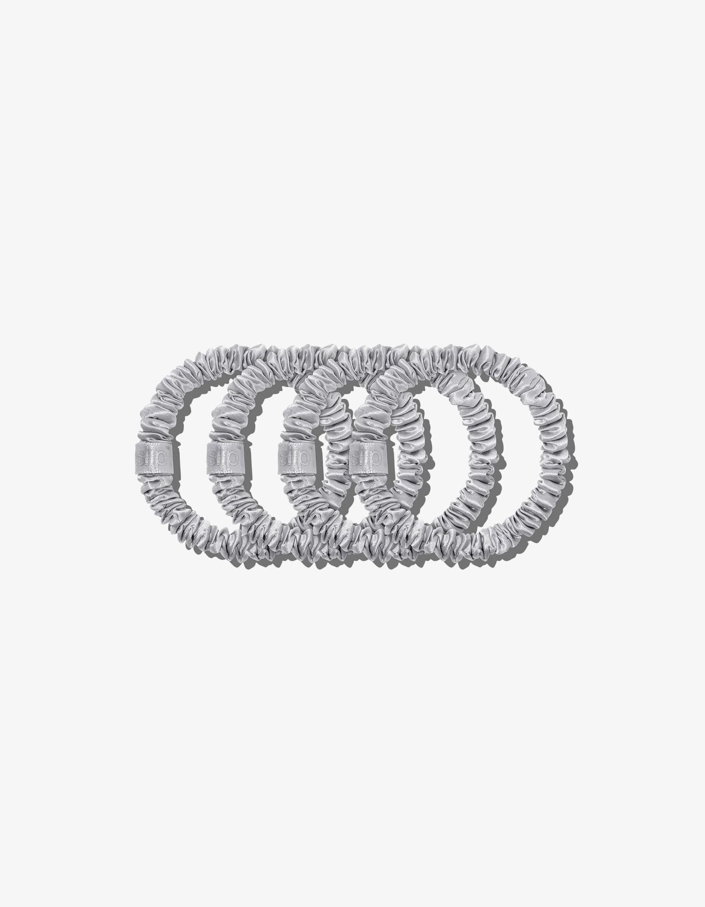 Slip Skinny Scrunchies  4 Pack Silver