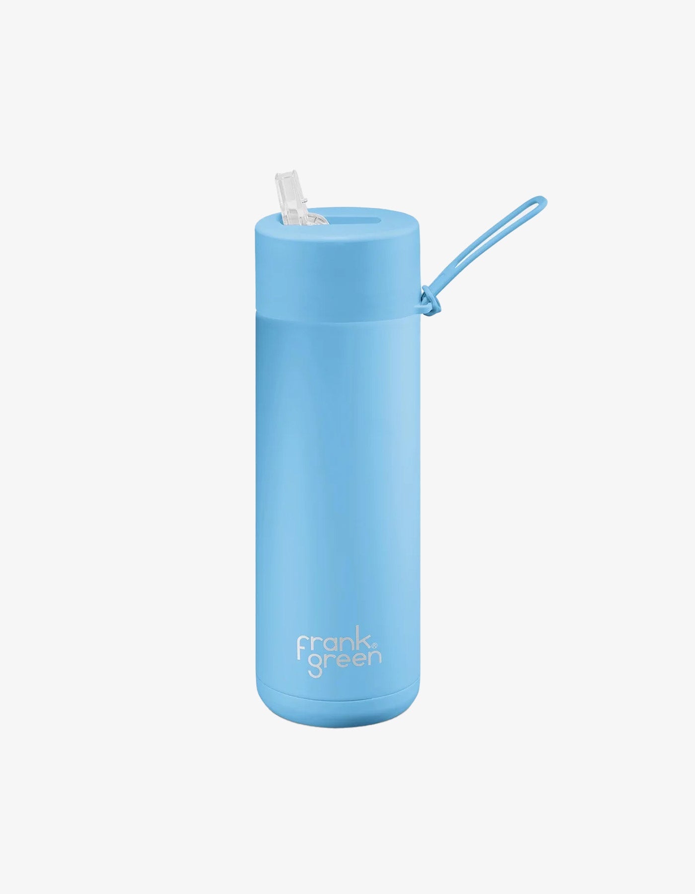 Frank Green 20 oz Stainless Steel Ceramic Reusable Bottle with Straw Lid Sky Blue