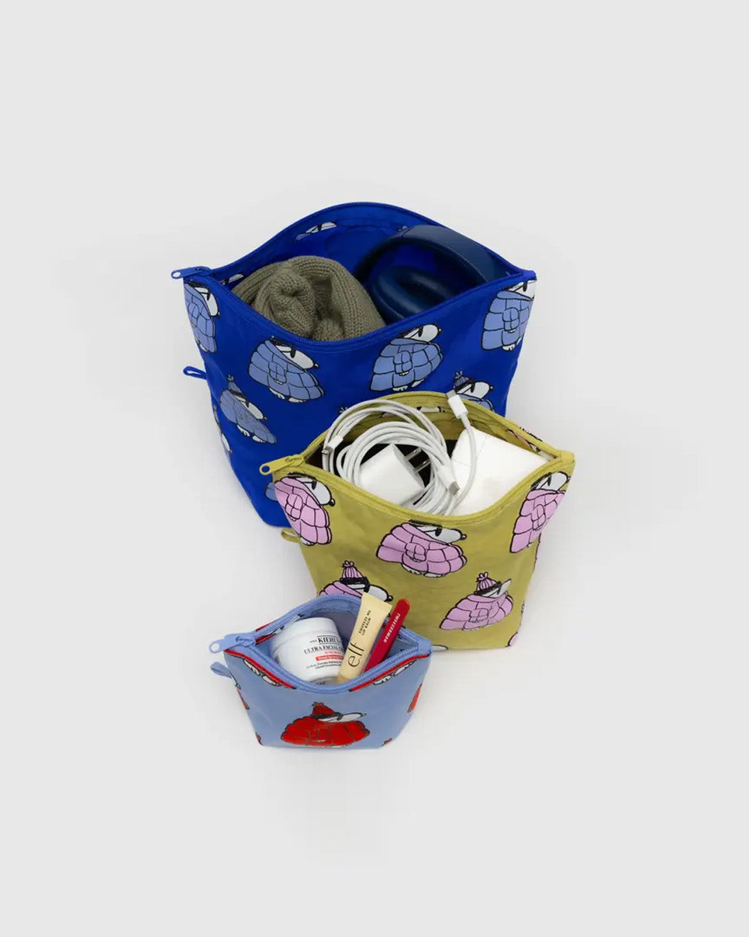 Baggu Flat Pouch Set Of 3 Puffer Snoopy