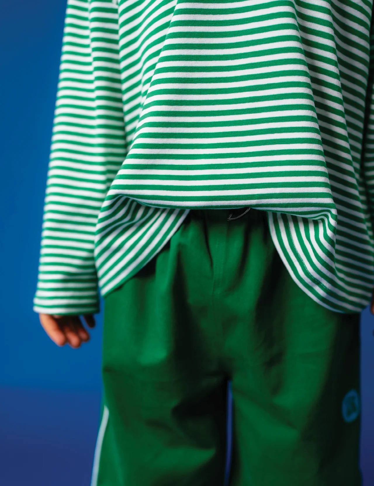 Sonny Label Long Tee in Forest Stripe