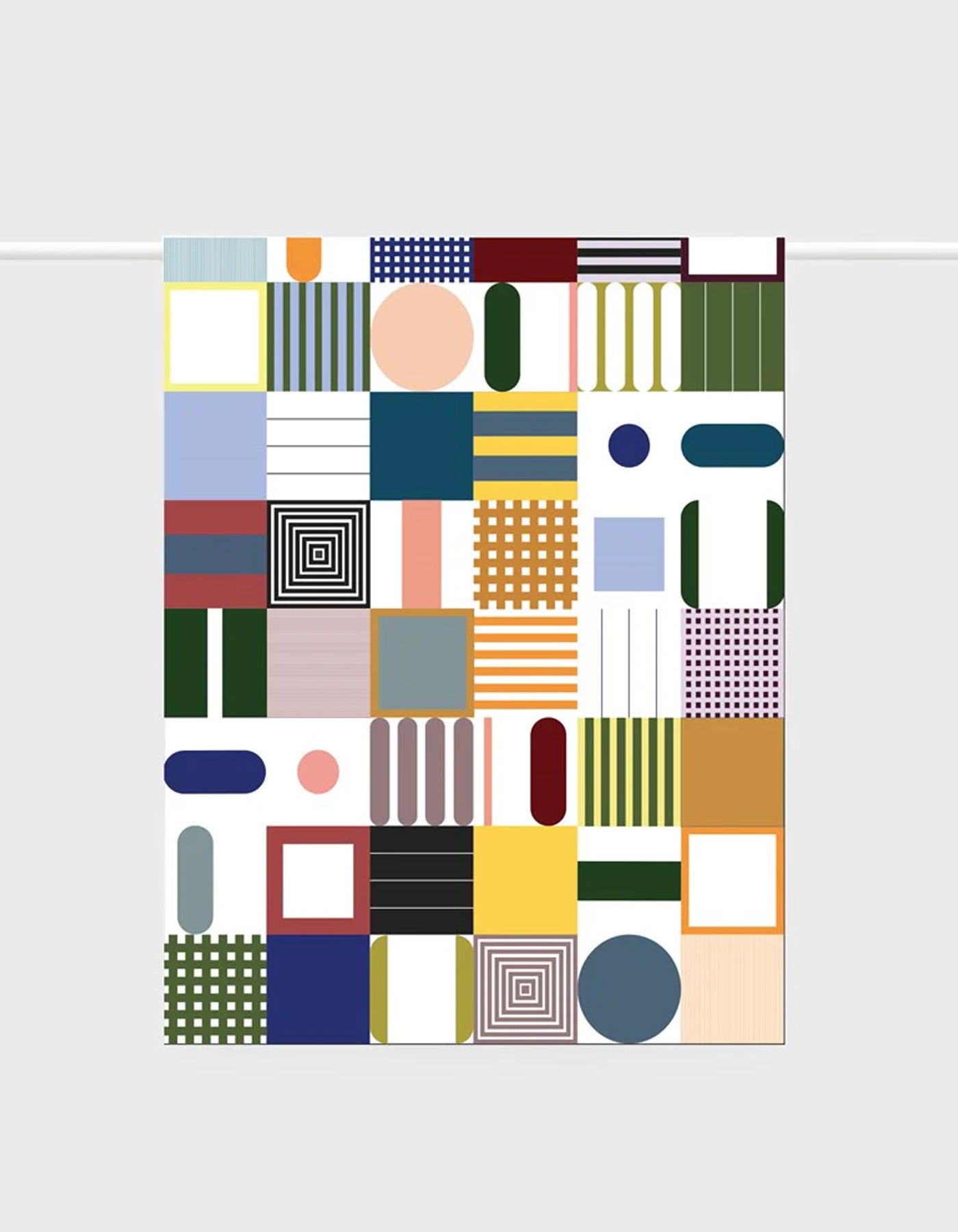 Lettuce Tea Towel Abstract Squares