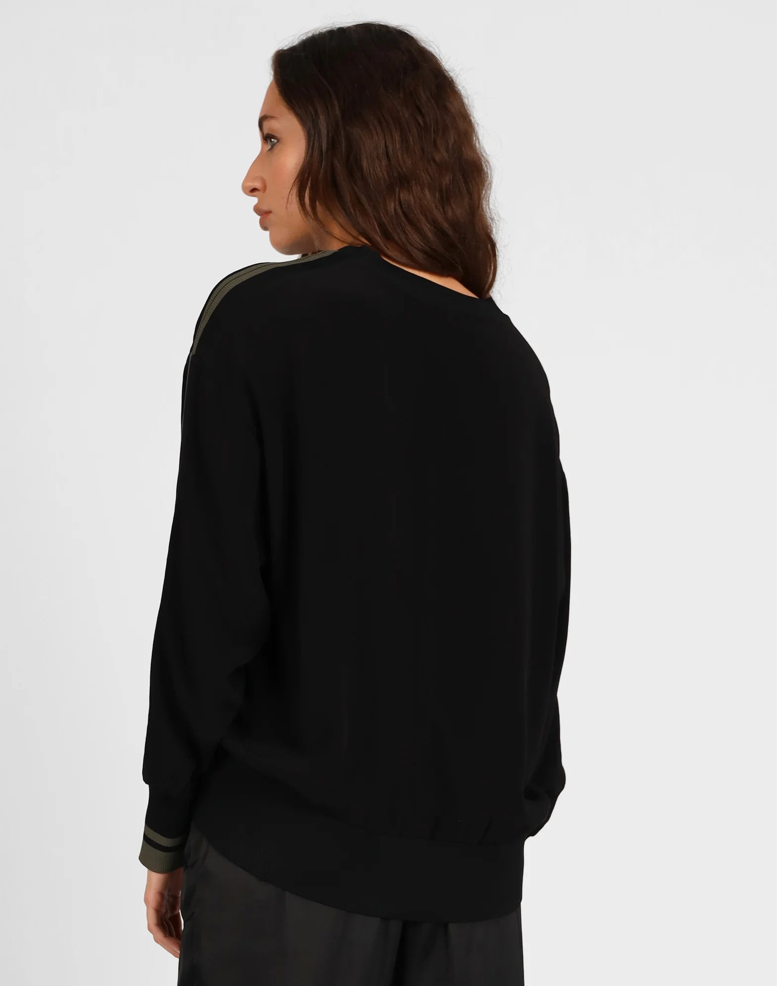 Storm Contrast Rib Top Black