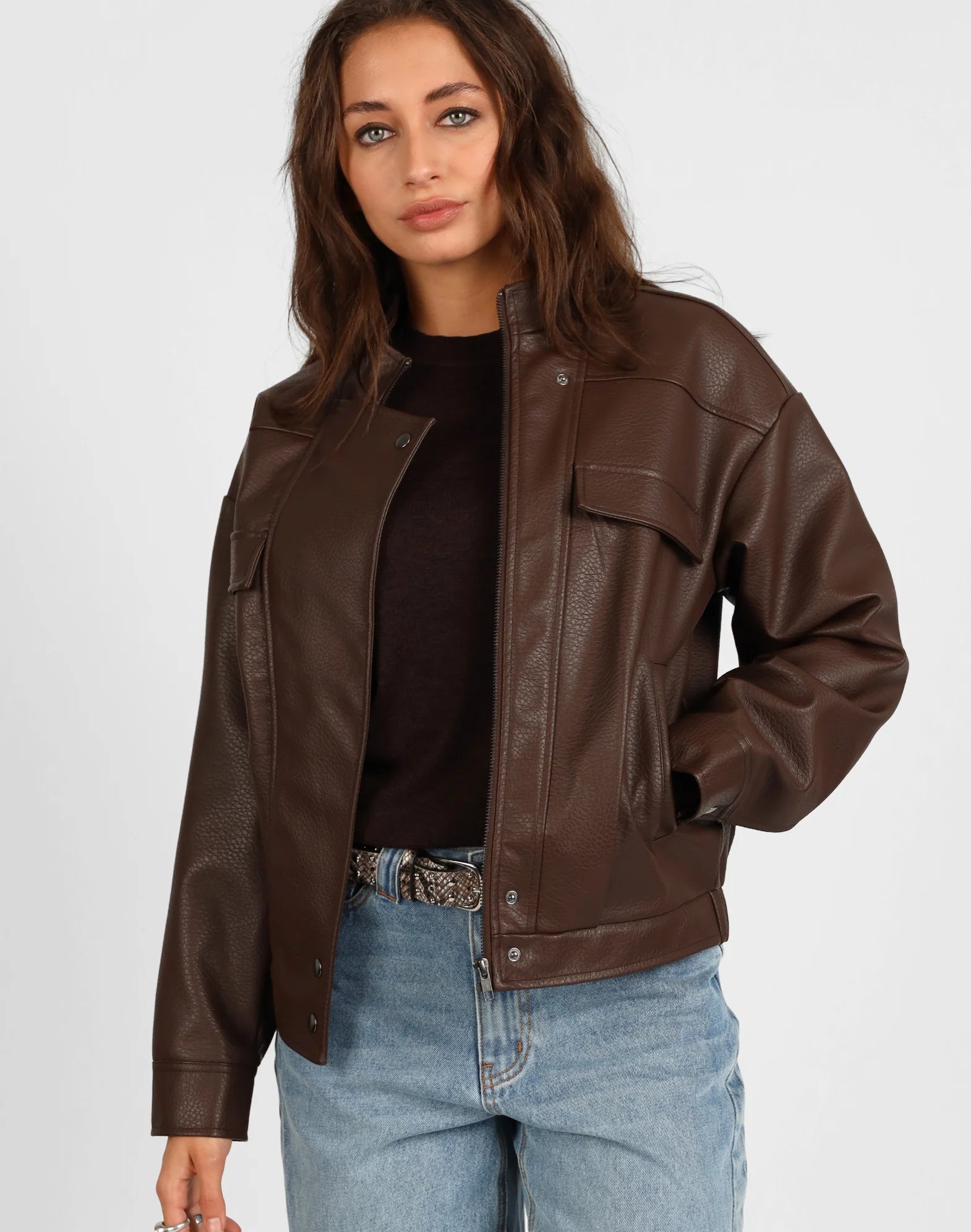 Storm Merino Long Sleeve Classic Sweater Chocolate