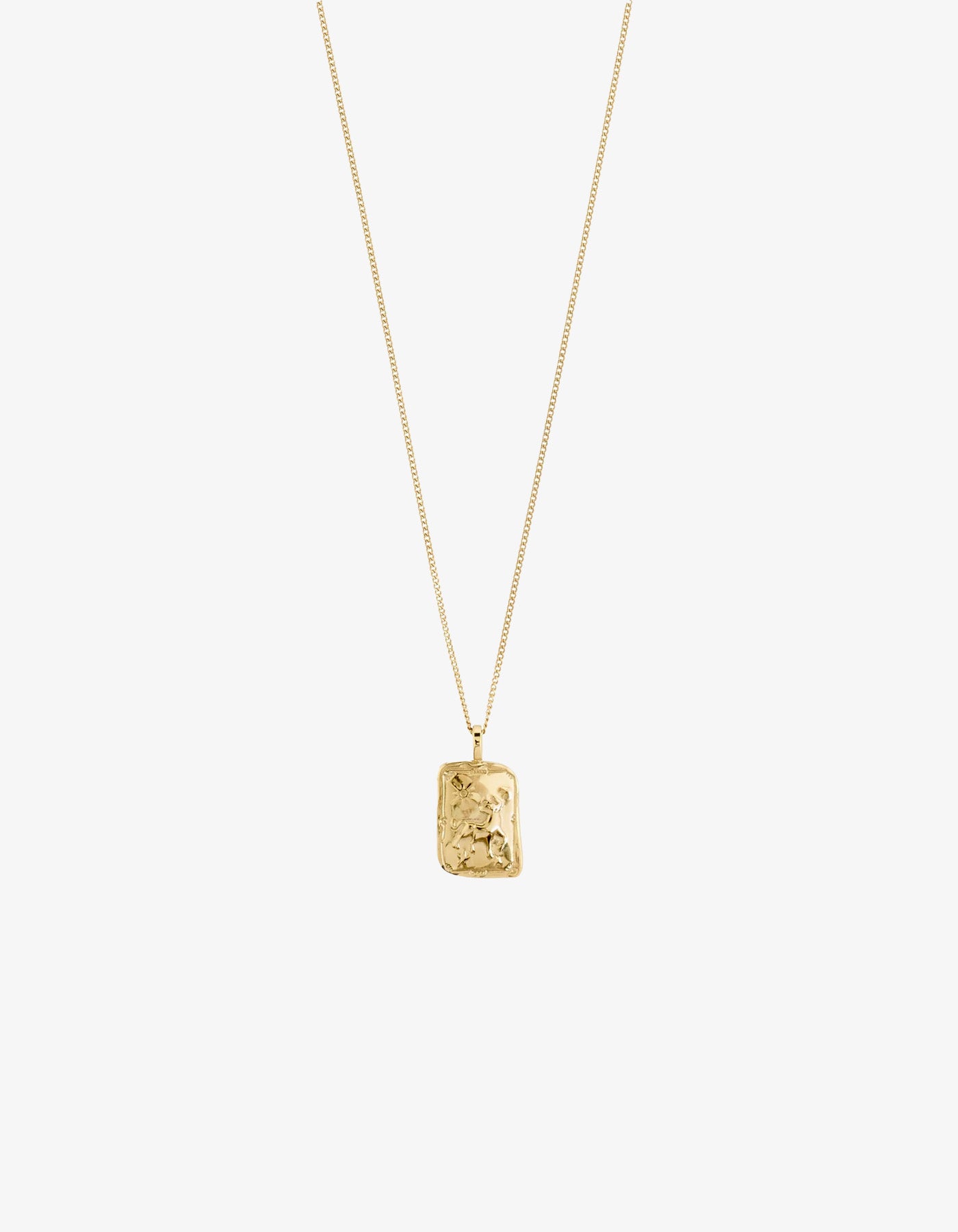 Pilgrim Rectangle Recycled Zodiac Sign Necklace - Gold Plated
