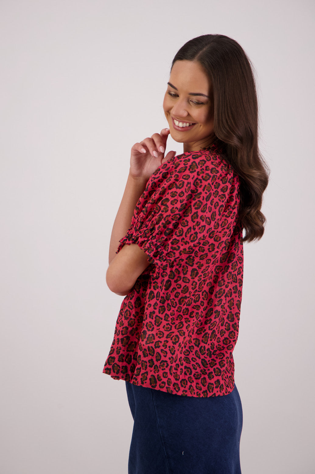 Briarwood Teddy Top Ramie Animal Print