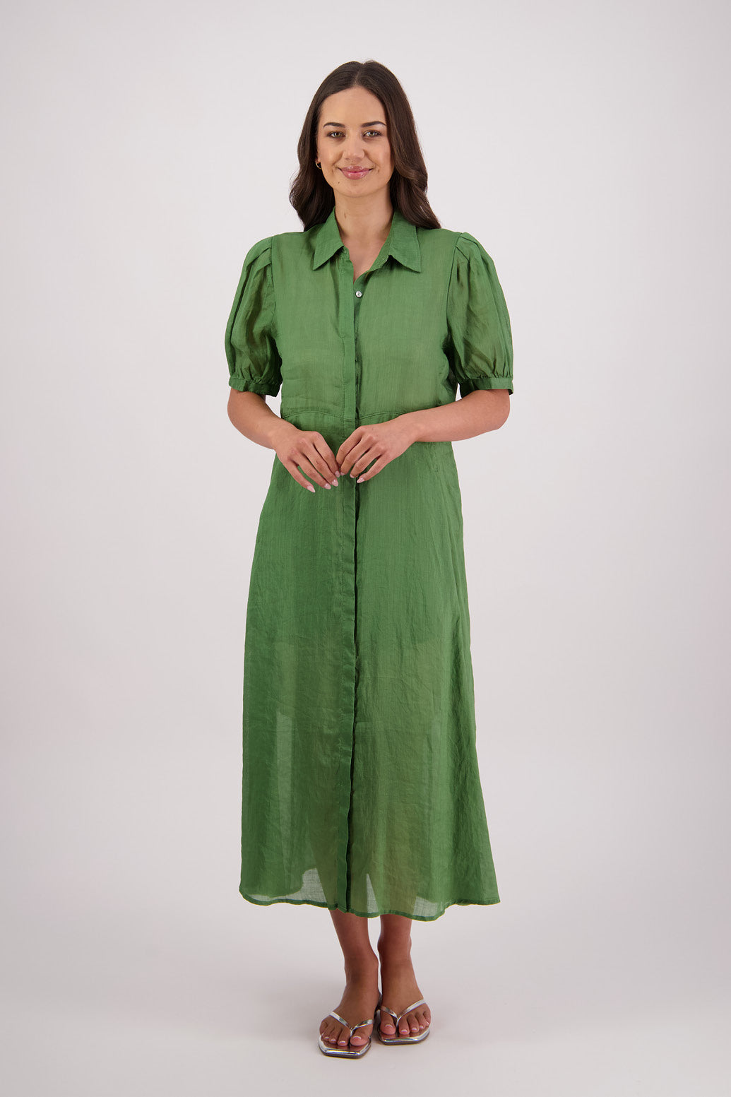 Briarwood Thelma Dress (Ramie) Green
