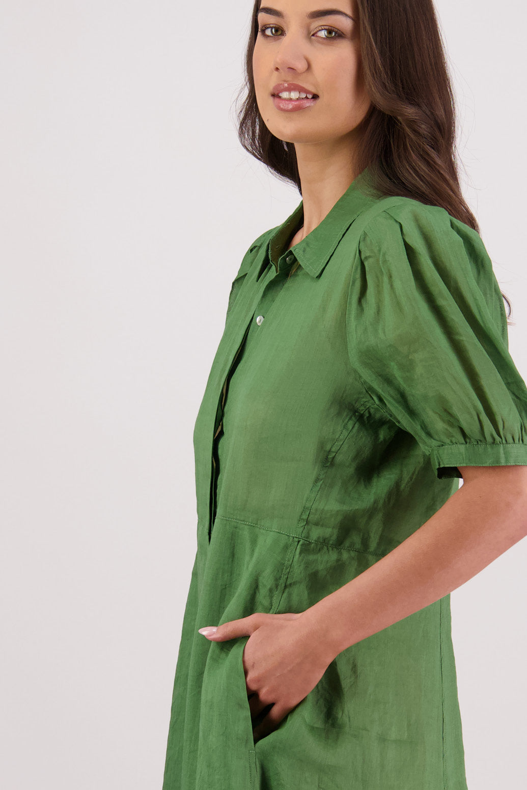 Briarwood Thelma Dress (Ramie) Green
