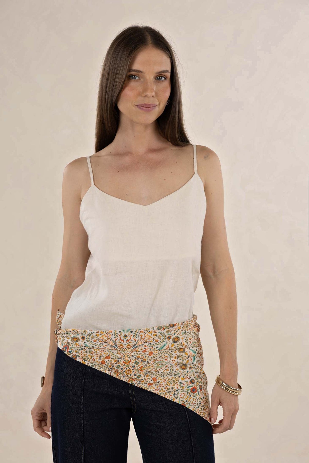 Humidity Turkish Delight Square Scarf Almond Print