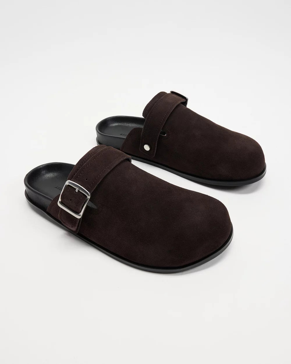 Assembly Label Farrow Suede Buckle Slide Umber