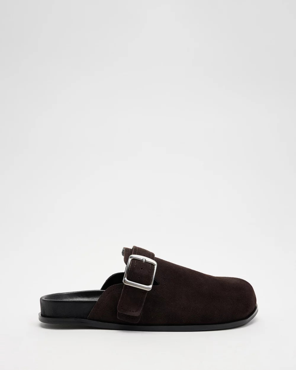 Assembly Label Farrow Suede Buckle Slide Umber