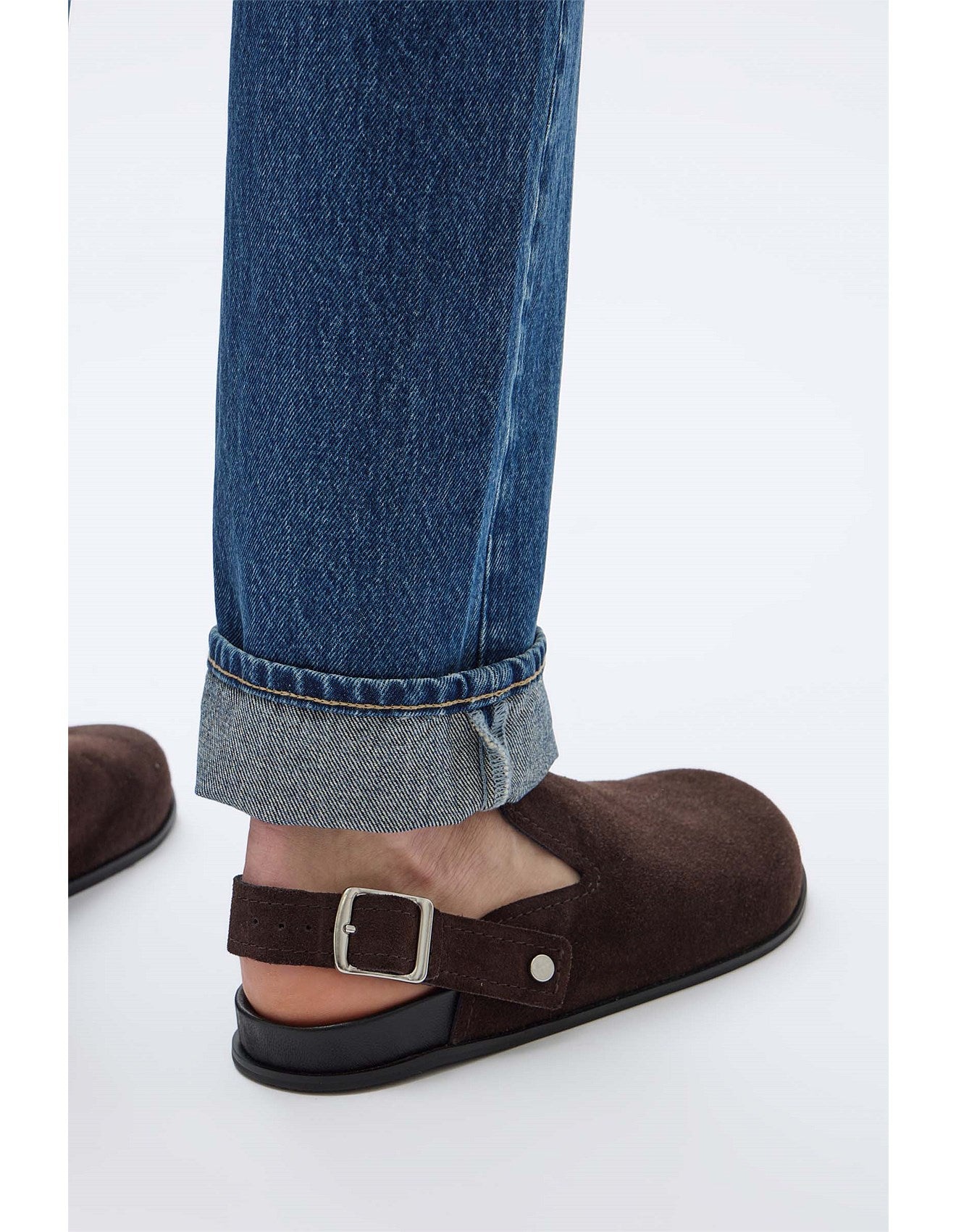 Assembly Label Farrow Suede Buckle Slide Umber