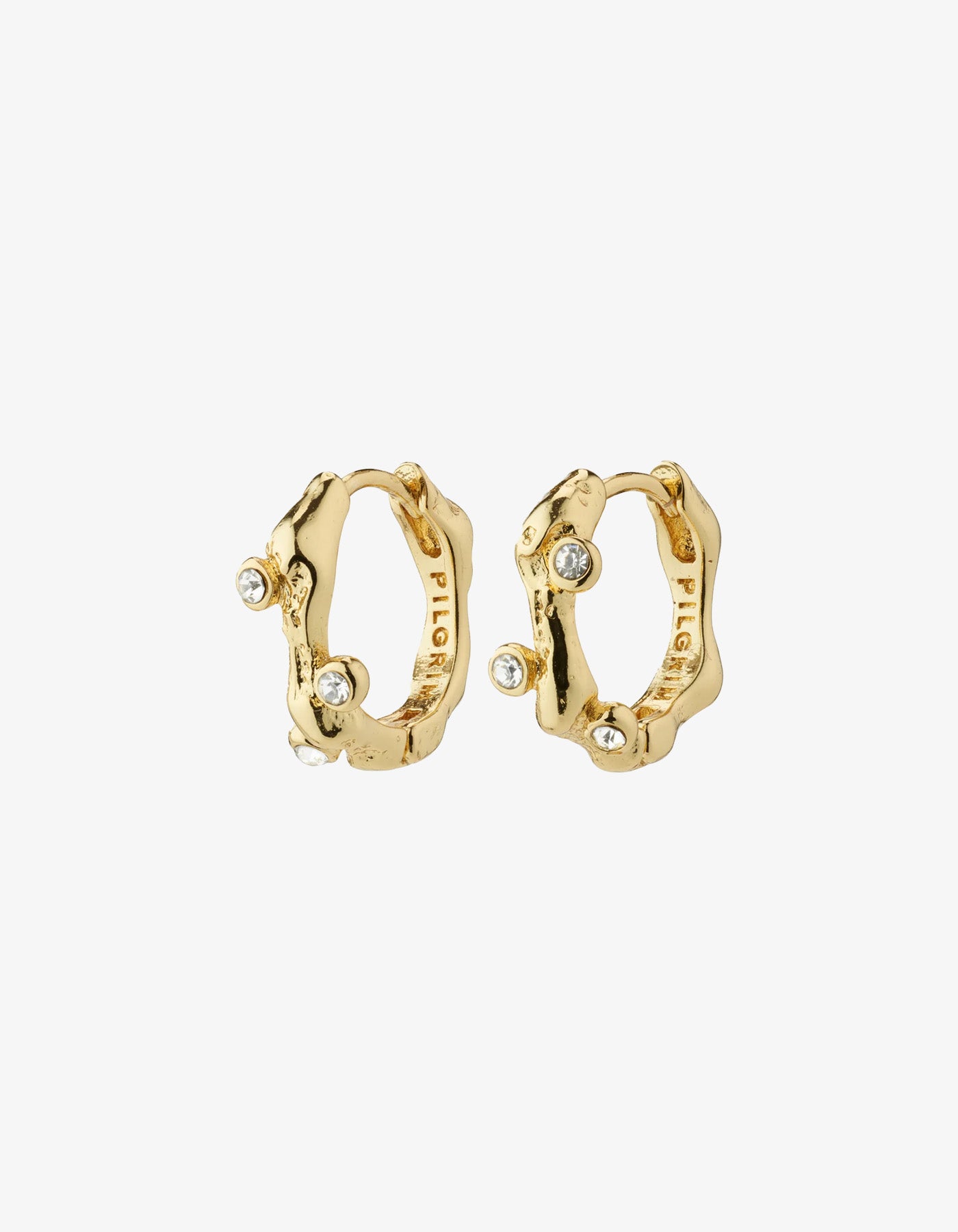 Pilgrim Urszula Recycled Crystal Hoop Earrings Gold Plated