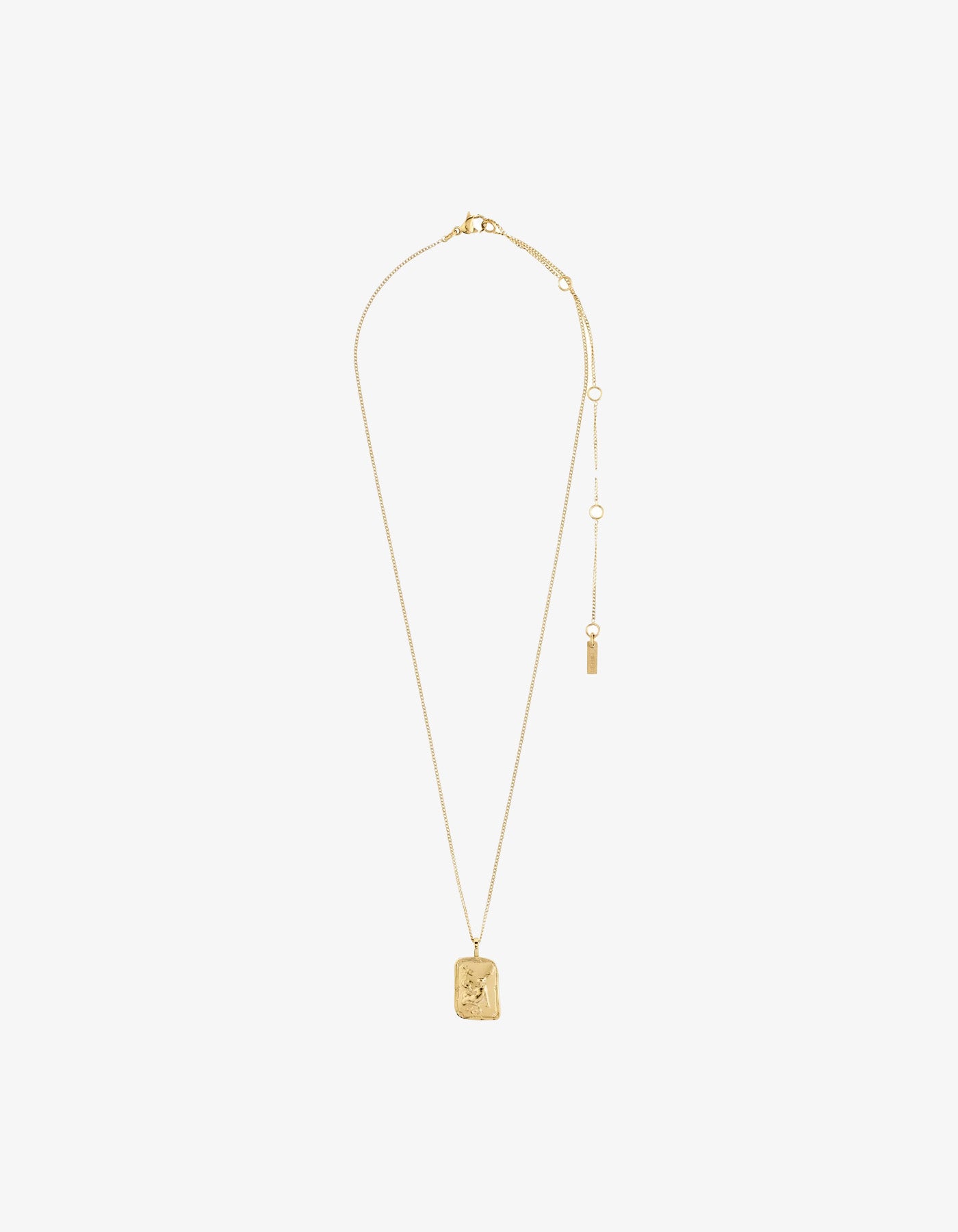 Pilgrim Rectangle Recycled Zodiac Sign Necklace - Gold Plated