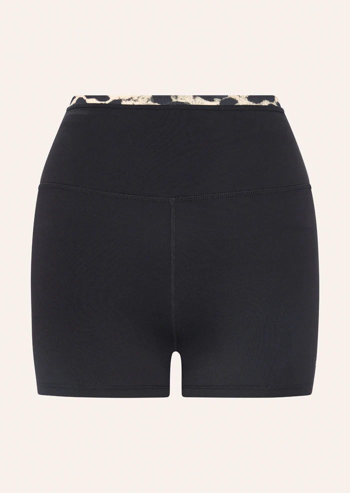 P.E Nation Vita 2.5" Bike Short In Black & Leopard