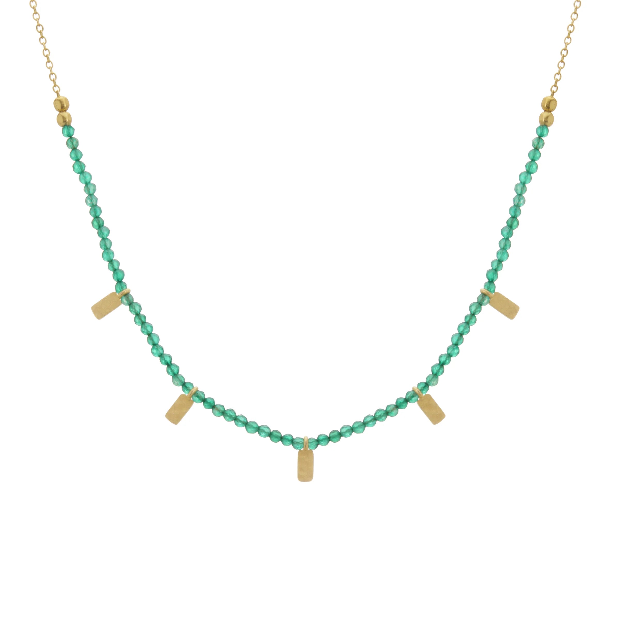 Murkani Wandering Soul Green Onyx Choker - Gold