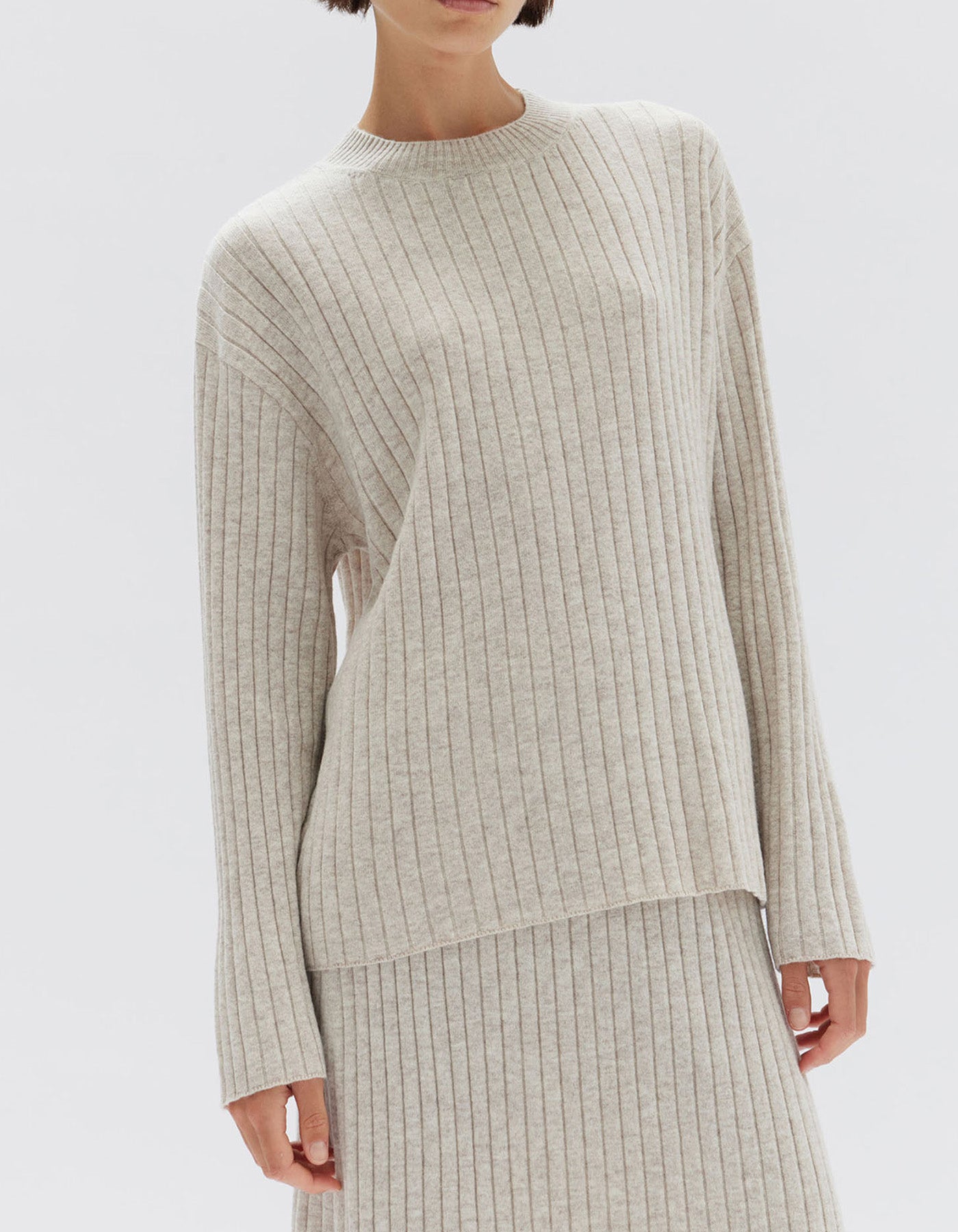 Assembly Label Wool Cashmere Long Sleeve Top Oat Marle