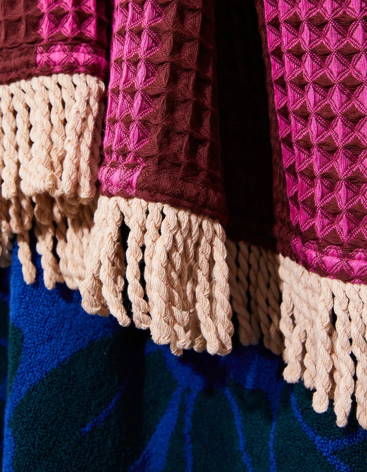 Sage x Clare Zelia Waffle Hand Towel - Bougainvillea