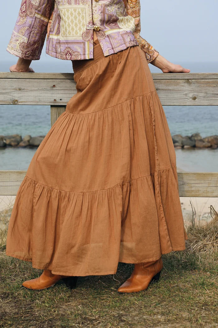 Lollys Laundry Diamond Maxi Skirt Camel