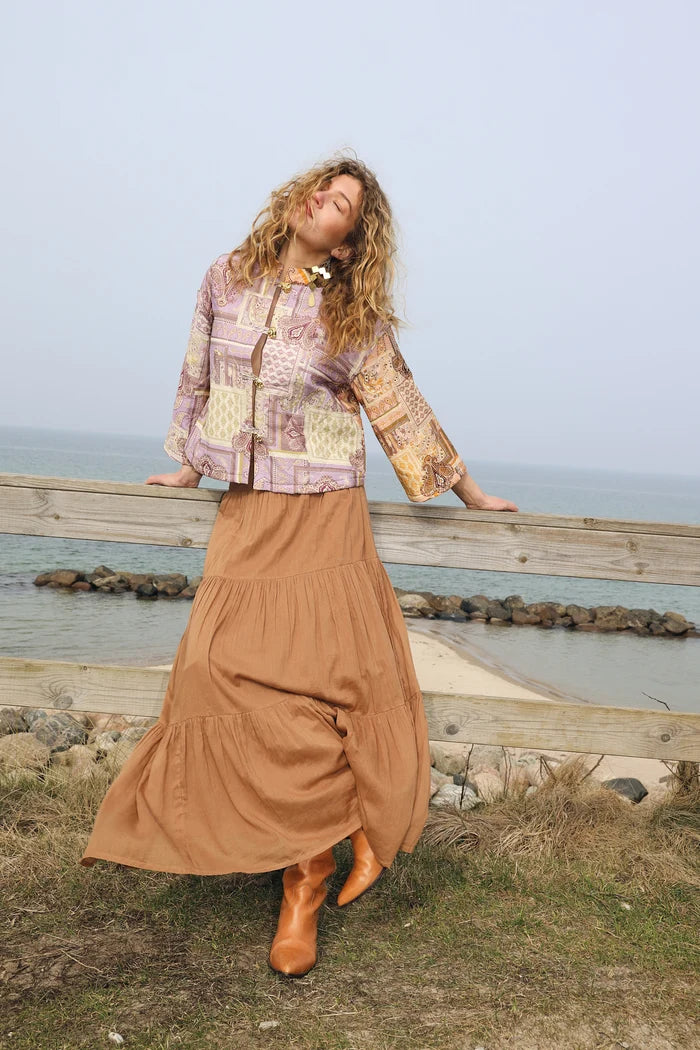 Lollys Laundry Diamond Maxi Skirt Camel