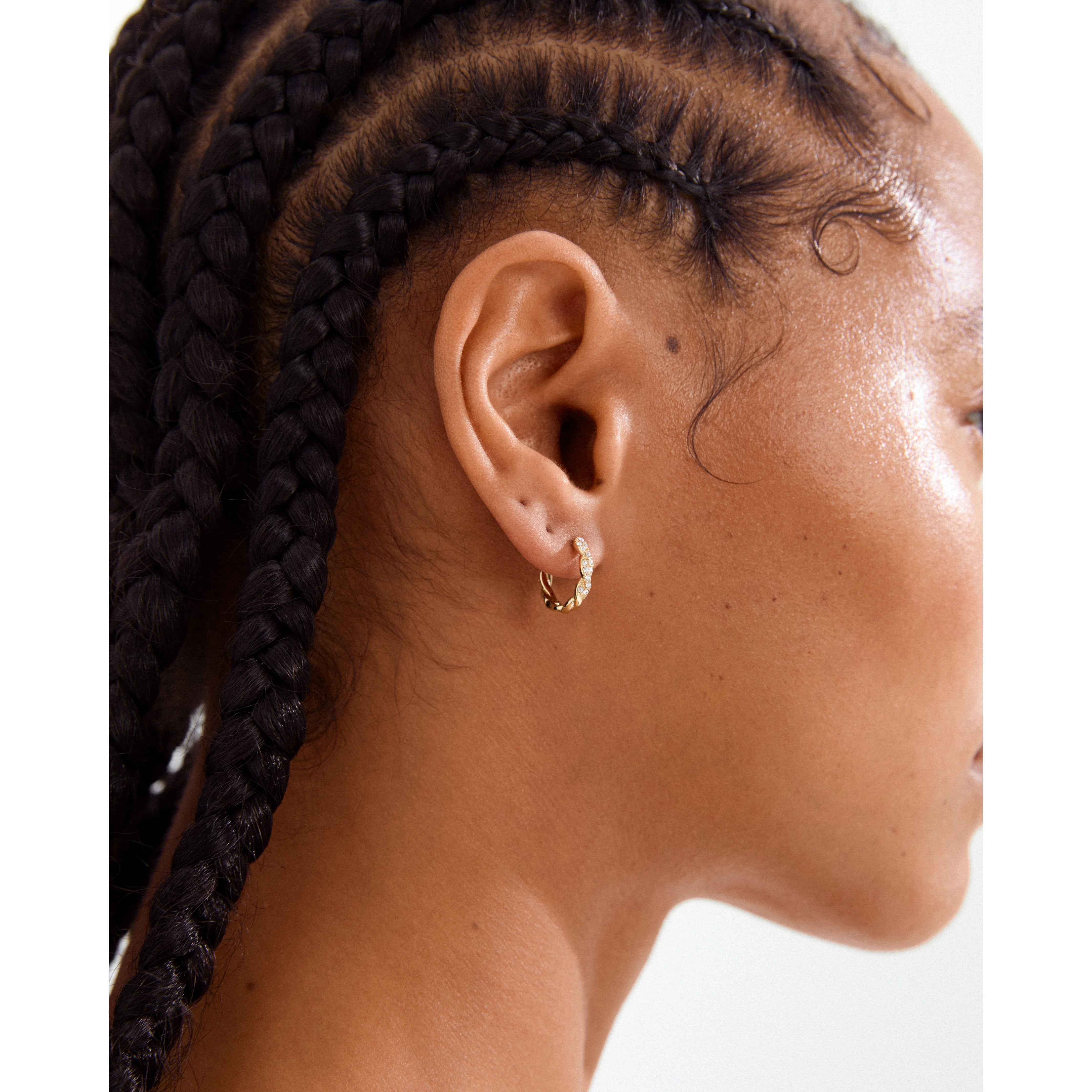 Pilgrim Ezo Twirled Crystal Hoops - Gold Plated
