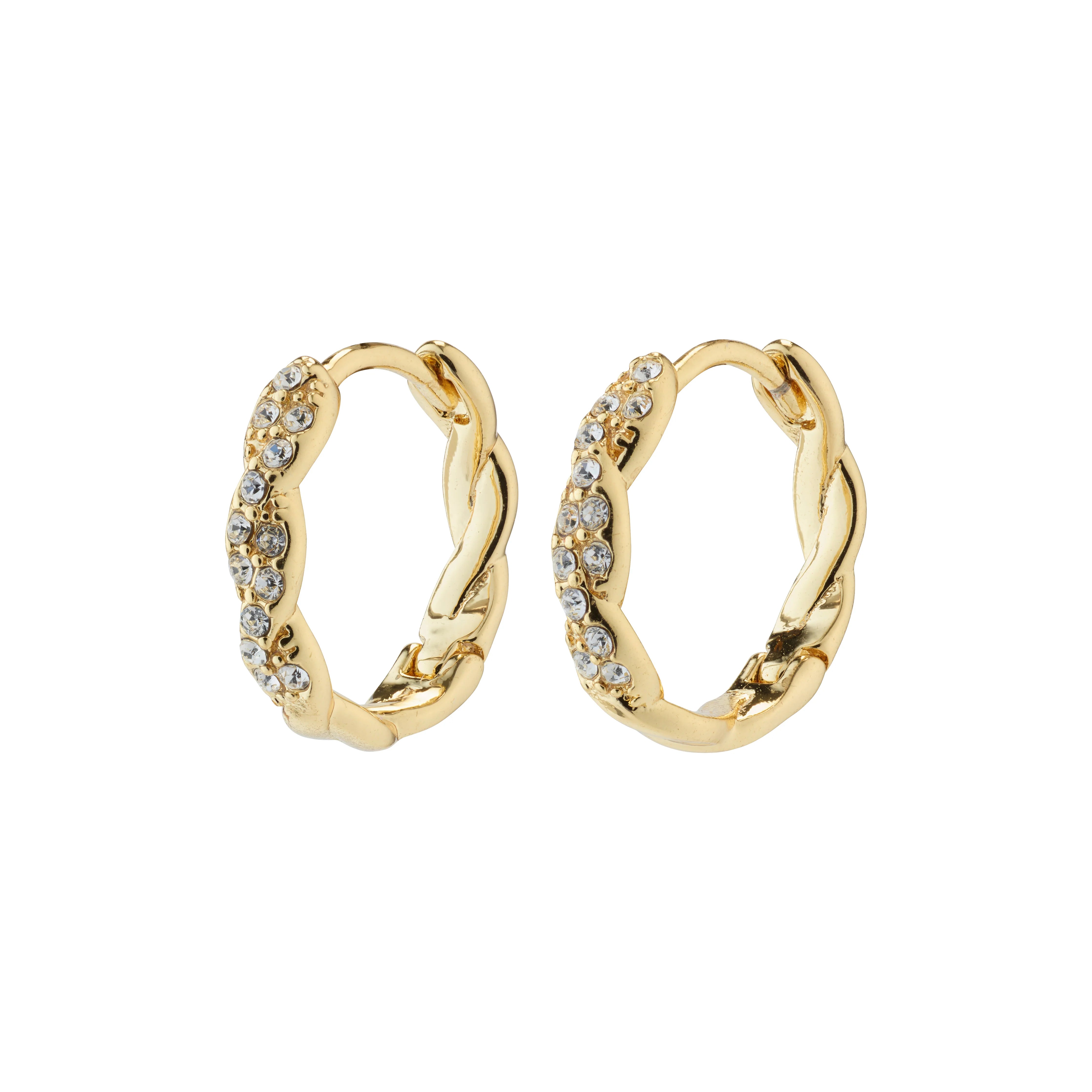 Pilgrim Ezo Twirled Crystal Hoops - Gold Plated