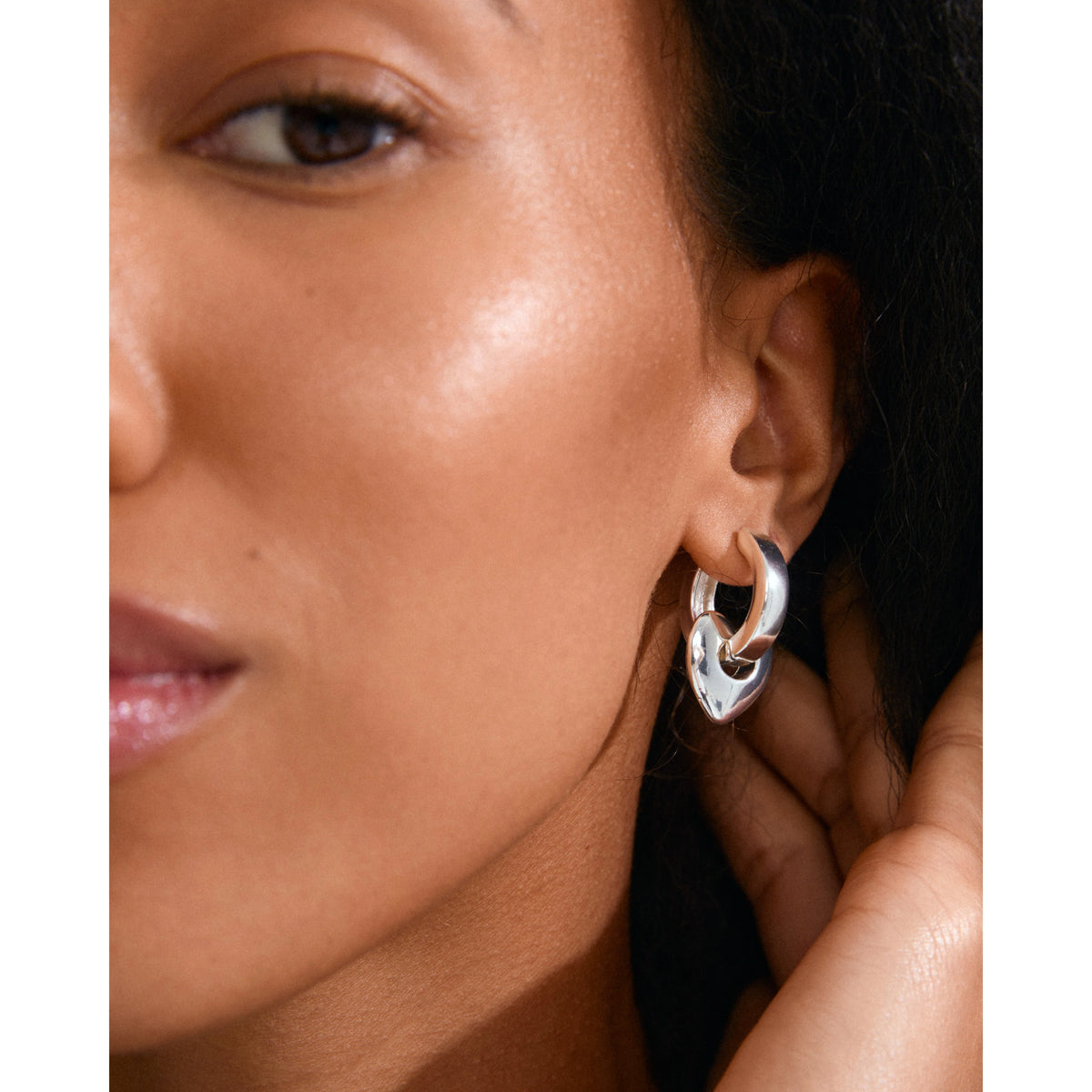 Pilgrim Iokaste Recycled Chunky Hoops - Silver