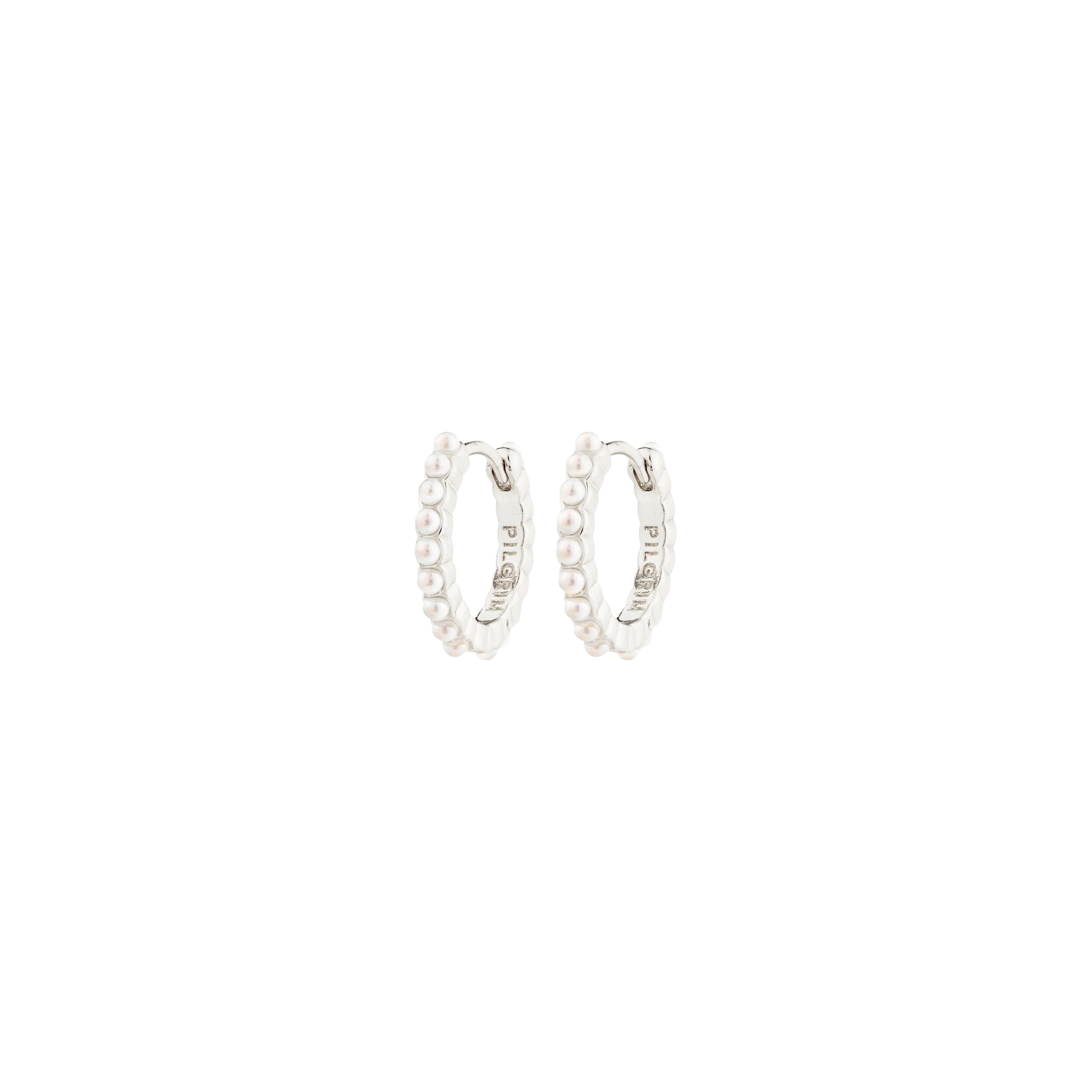 Pilgrim Kalia Recycled Earrings - Silver Plated - White